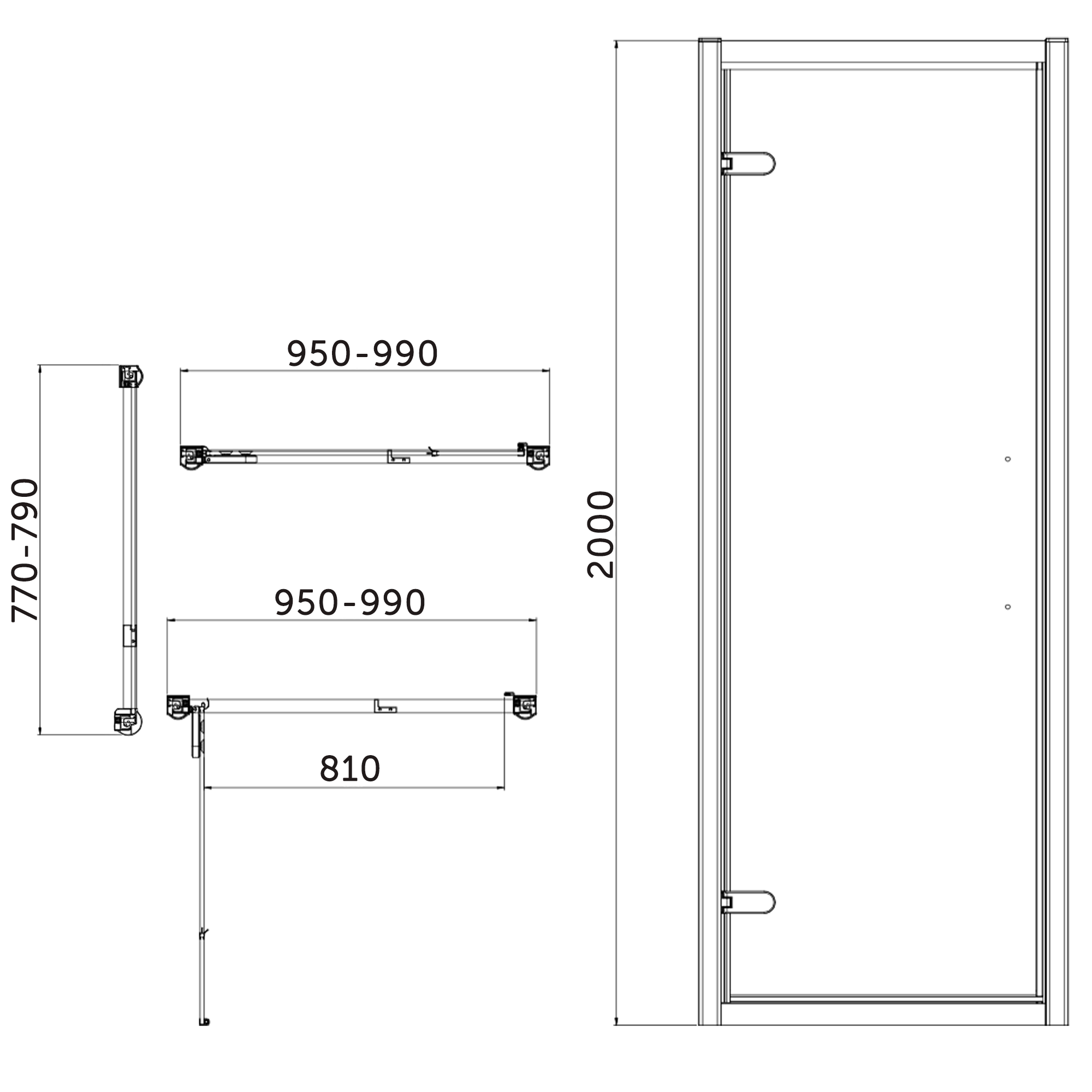 Burlington Classique 1909 8mm Chrome Hinged Shower Door & Optional Side Panel
