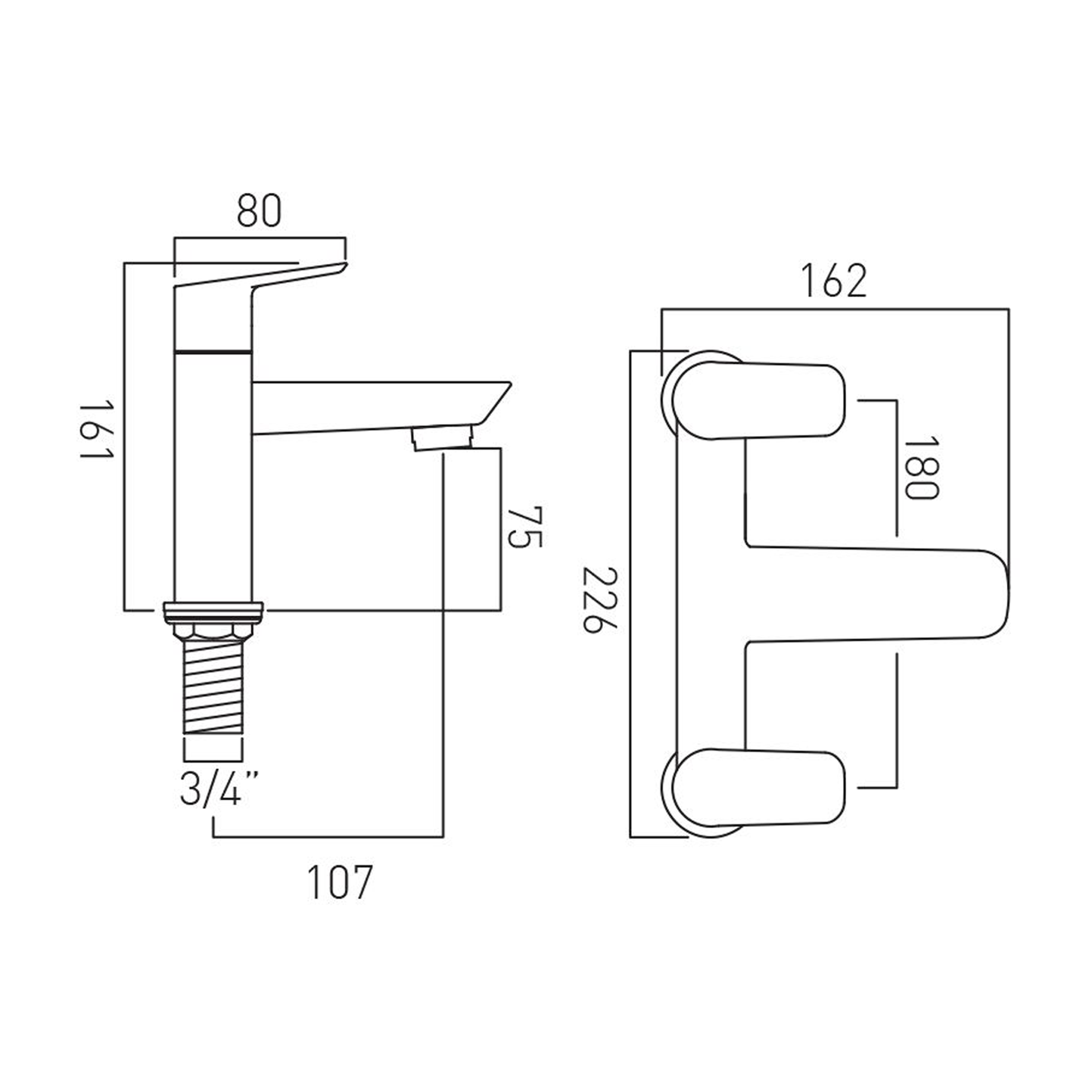 Vado Photon Deck Mounted Bath Filler Tap