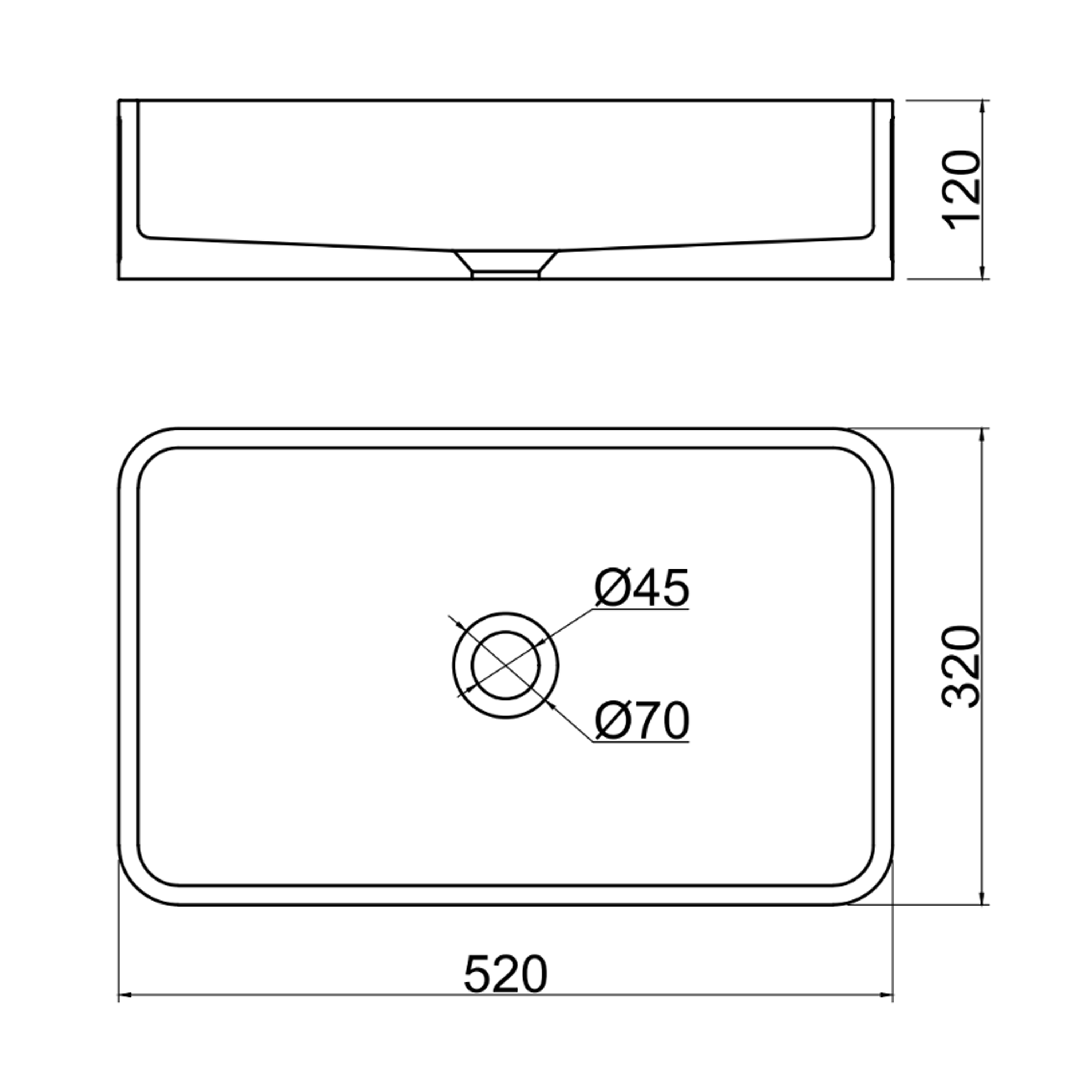 Harbour Concrete 520mm Rectangular Textured Countertop Basin - Pearl Grey