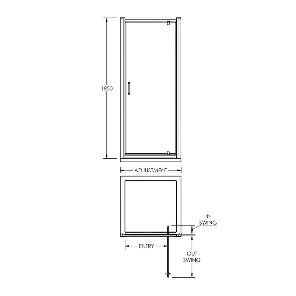 Harbour i5 5mm Pivot Shower Door & Optional Side Panel