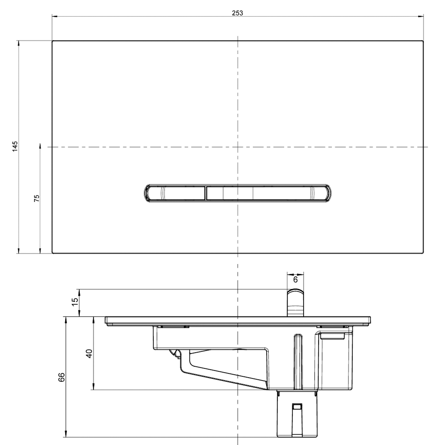 Villeroy & Boch ViConnect Dual Flush Plate with Angular Buttons