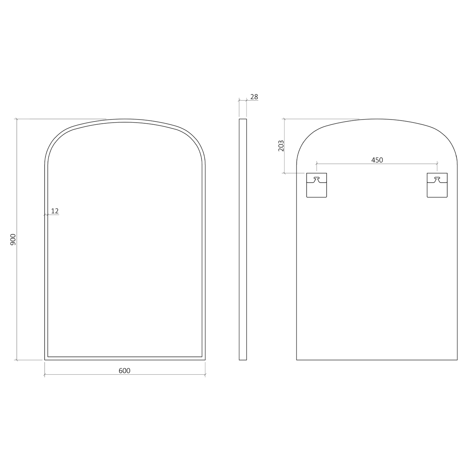 Origins Living Delphine Overmantle Arched Mirror - 600 x 900mm
