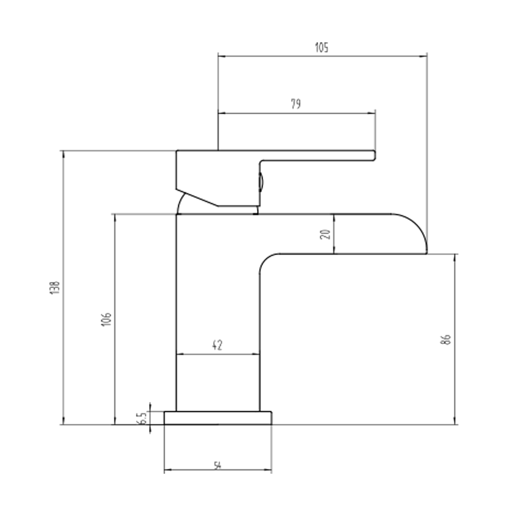 Vellamo Reve Waterfall Basin Mixer Tap & Waste