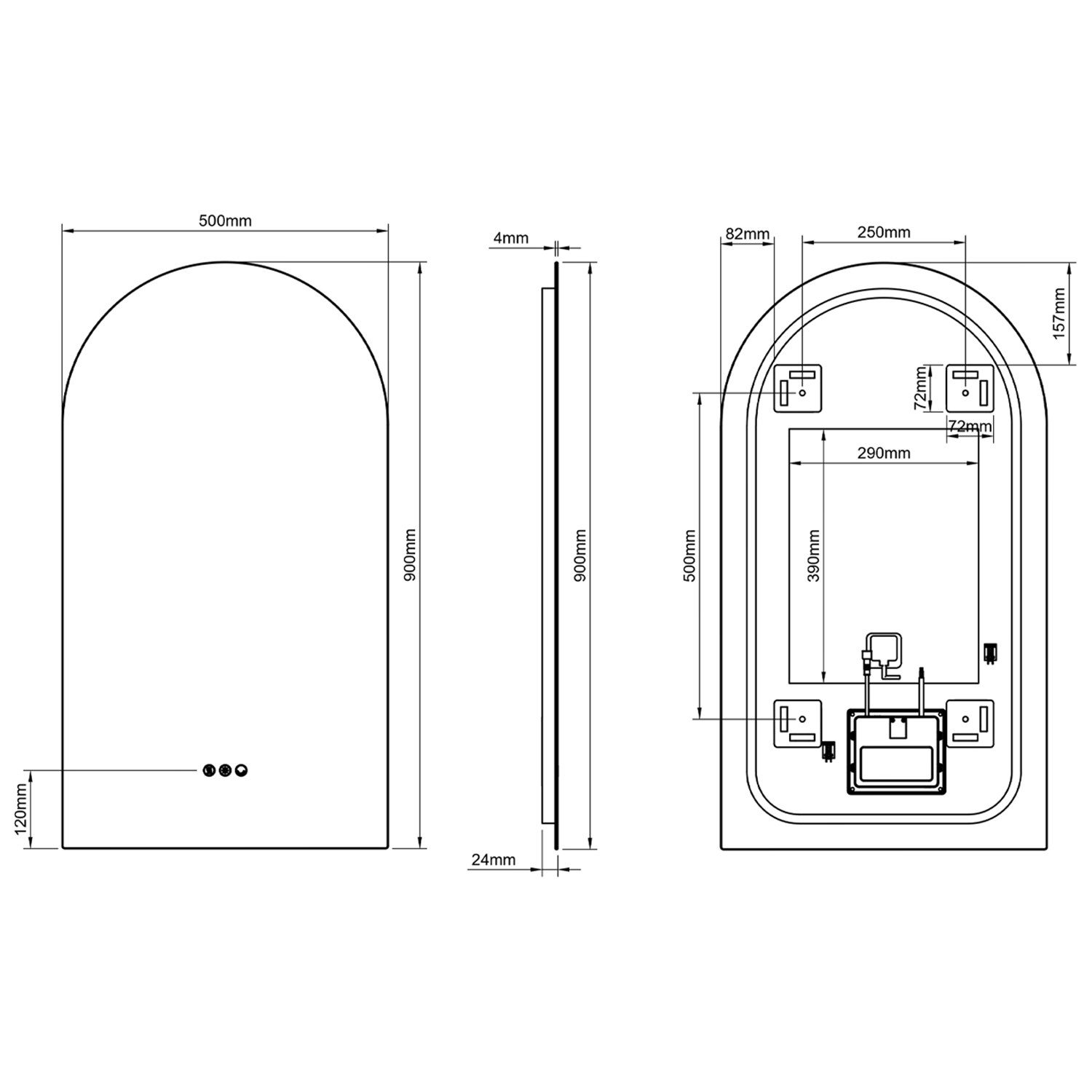 Origins Living Claris Arched LED Illuminated Mirror with Demister Pad & Colour Change Lights