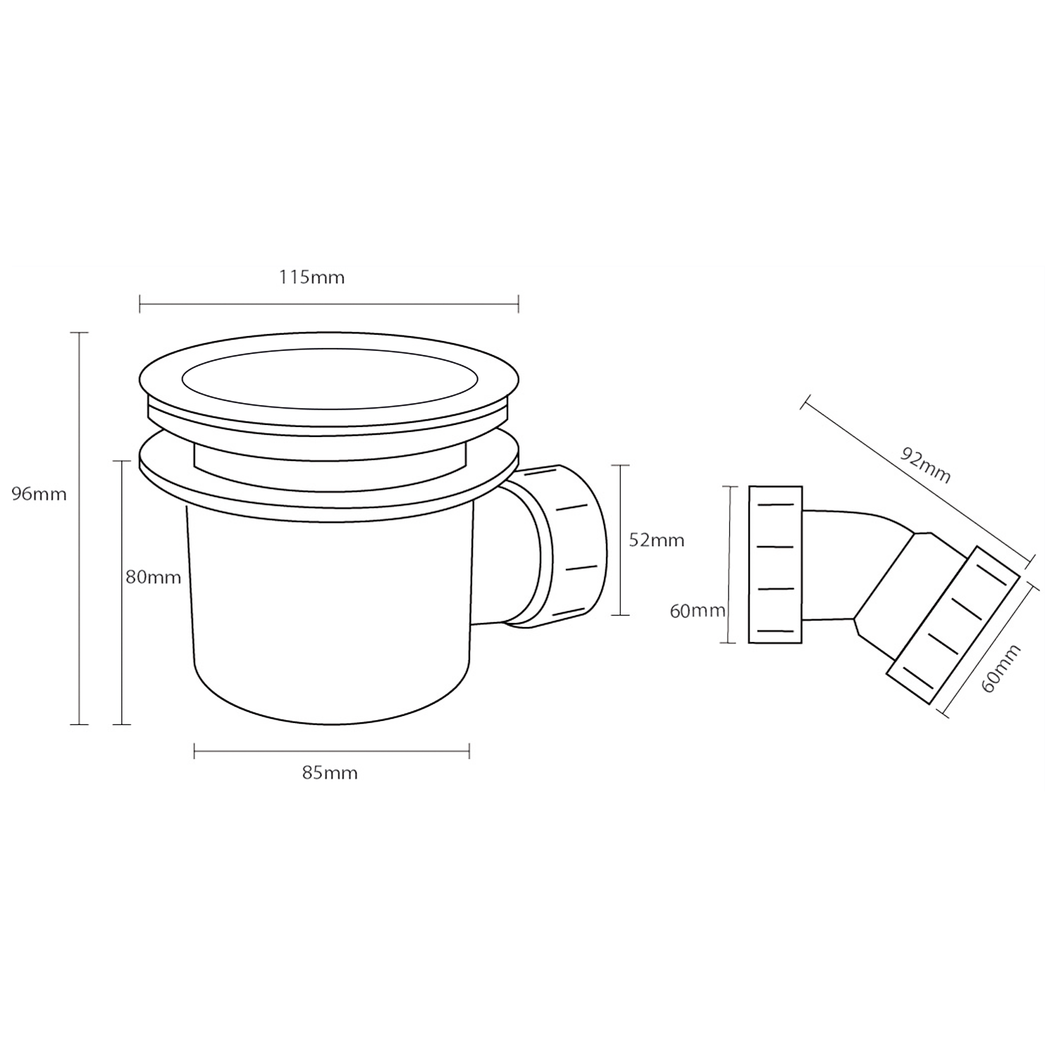 Core 90mm Fast Flow Shower Waste