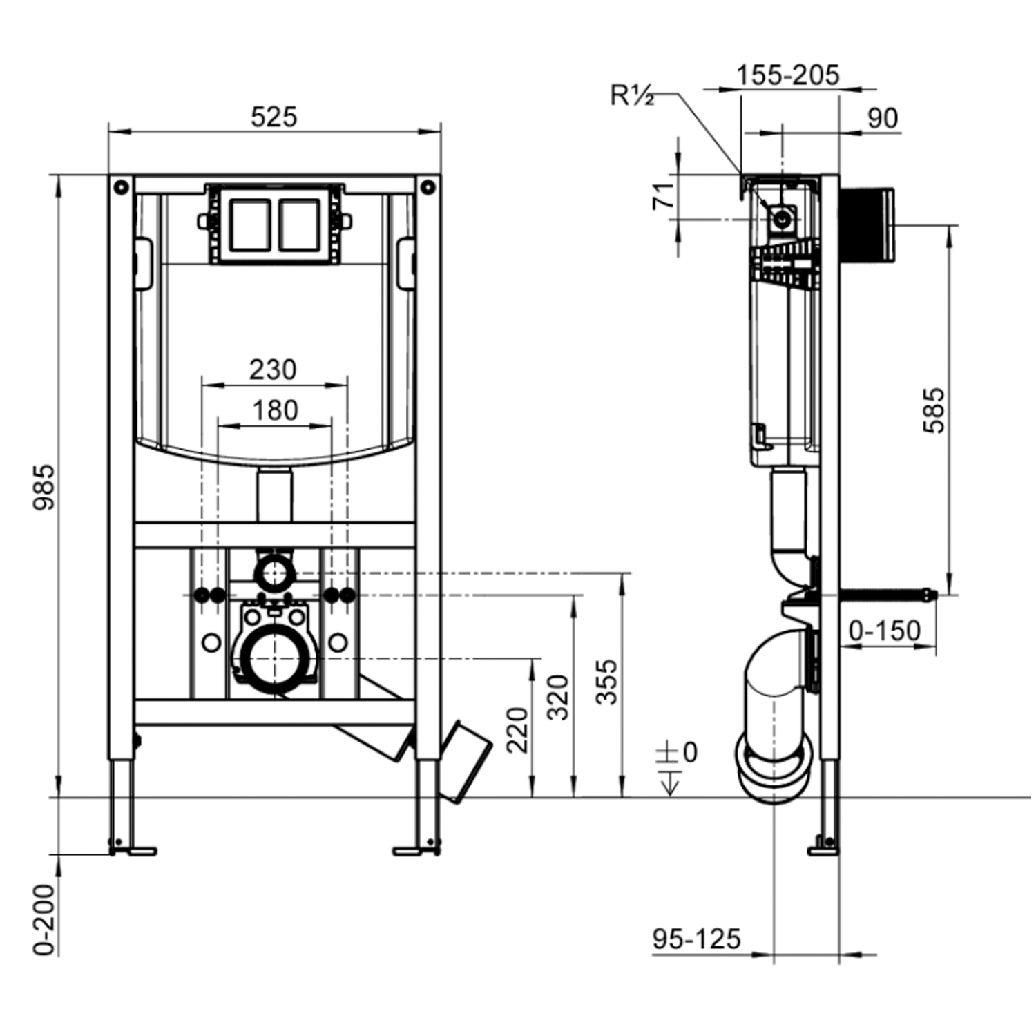Villeroy & Boch ViConnect Wall Hung 985mm Toilet Frame