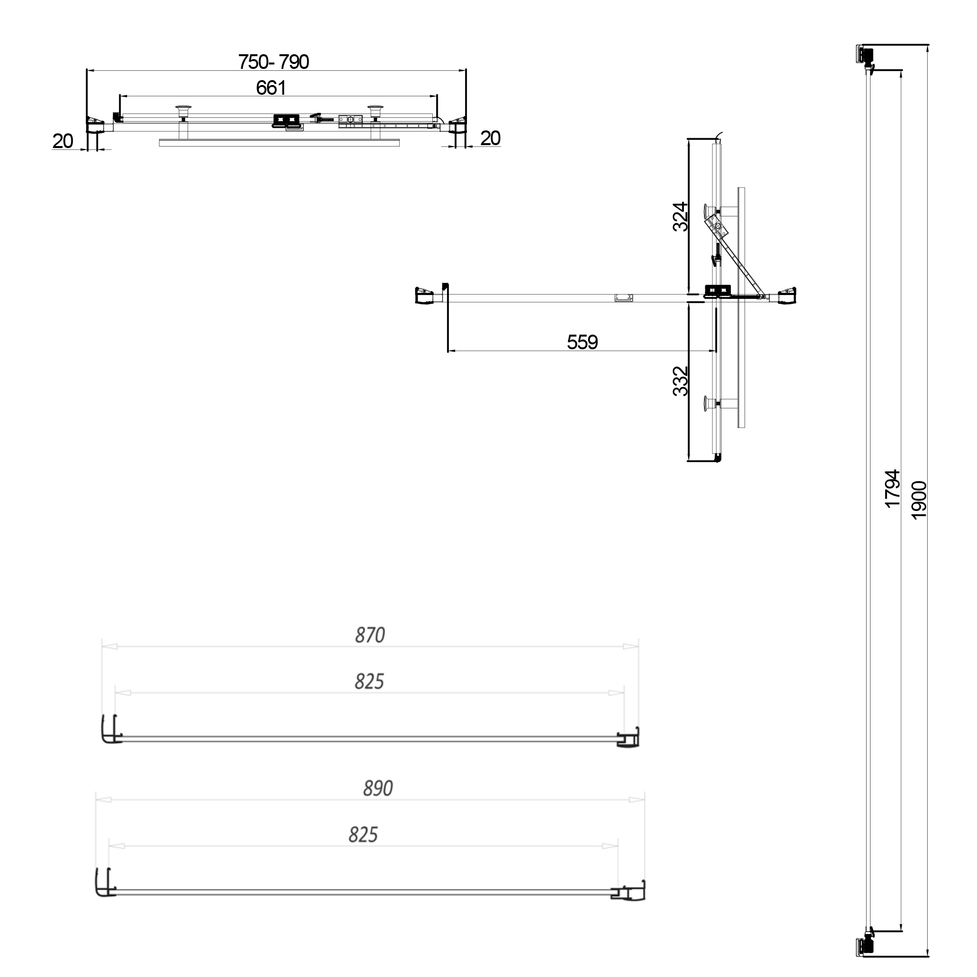 Harbour i8 Easy Clean Infold 8mm Shower Door & Optional Side Panel