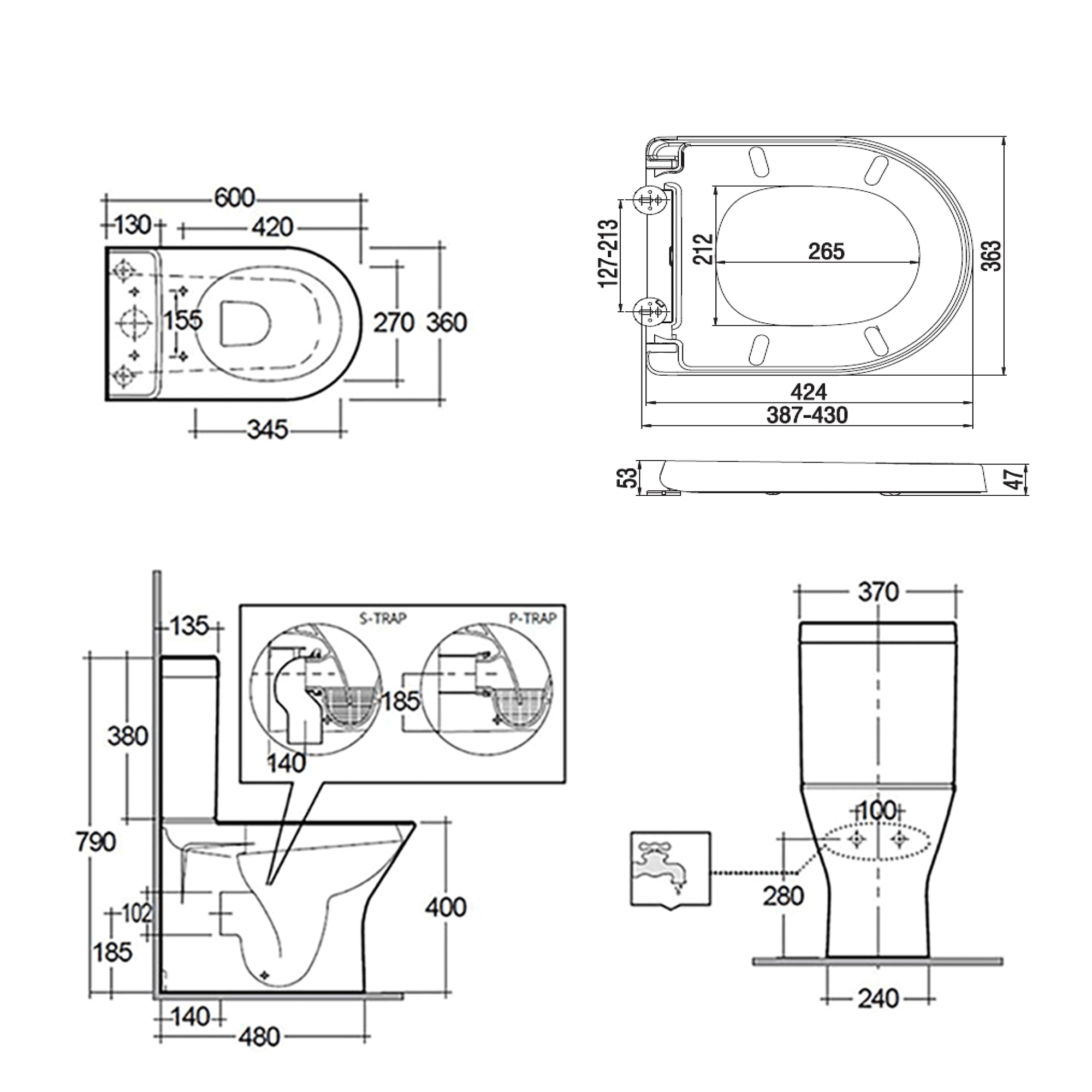 RAK Resort Mini Rimless Fully Back to Wall Toilet & Soft Close Seat