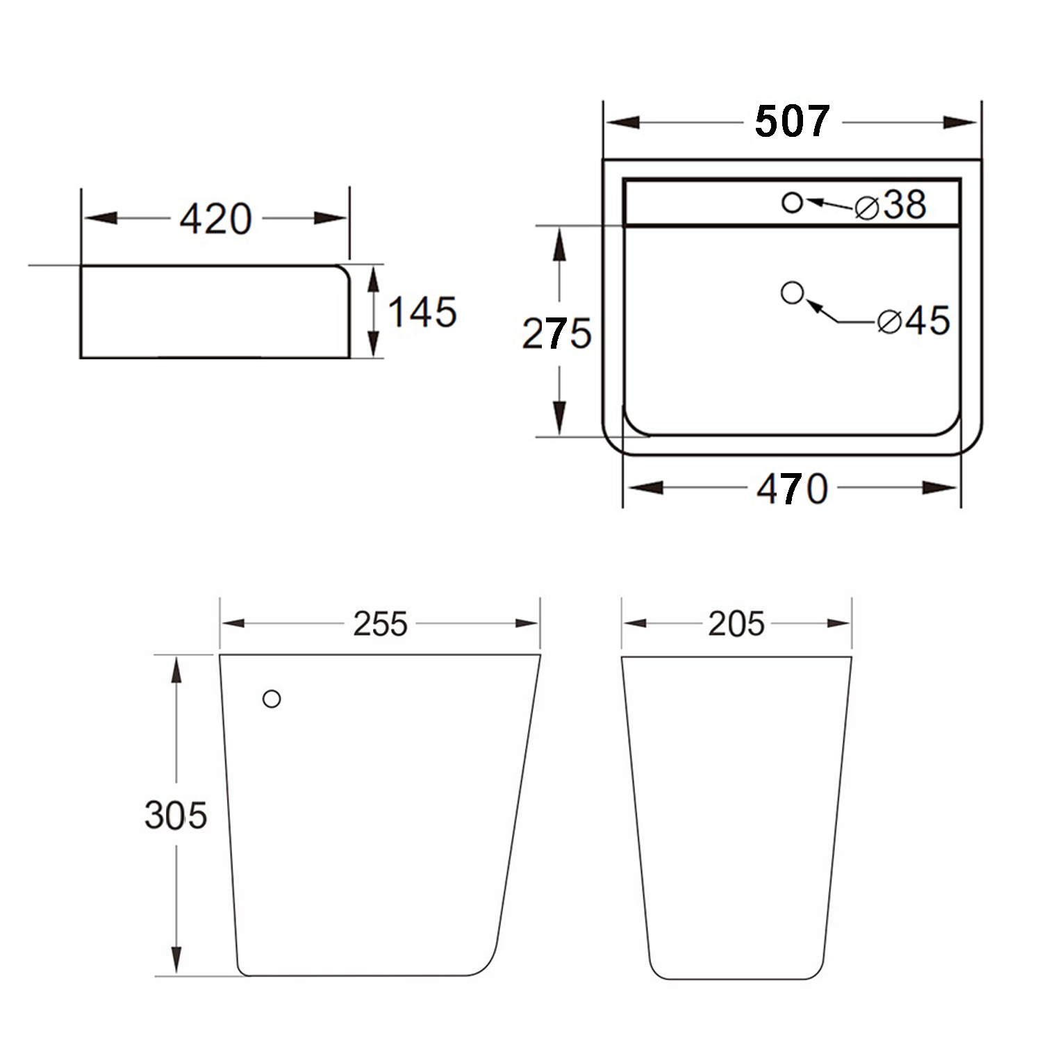 Harbour Unity 500mm Basin & Semi Pedestal