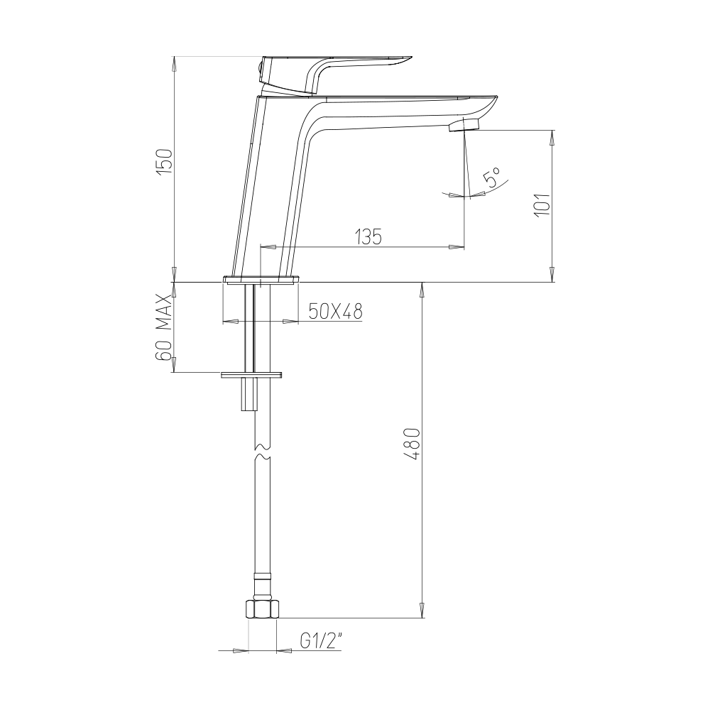 Crosswater North Basin Mixer Tap - Chrome