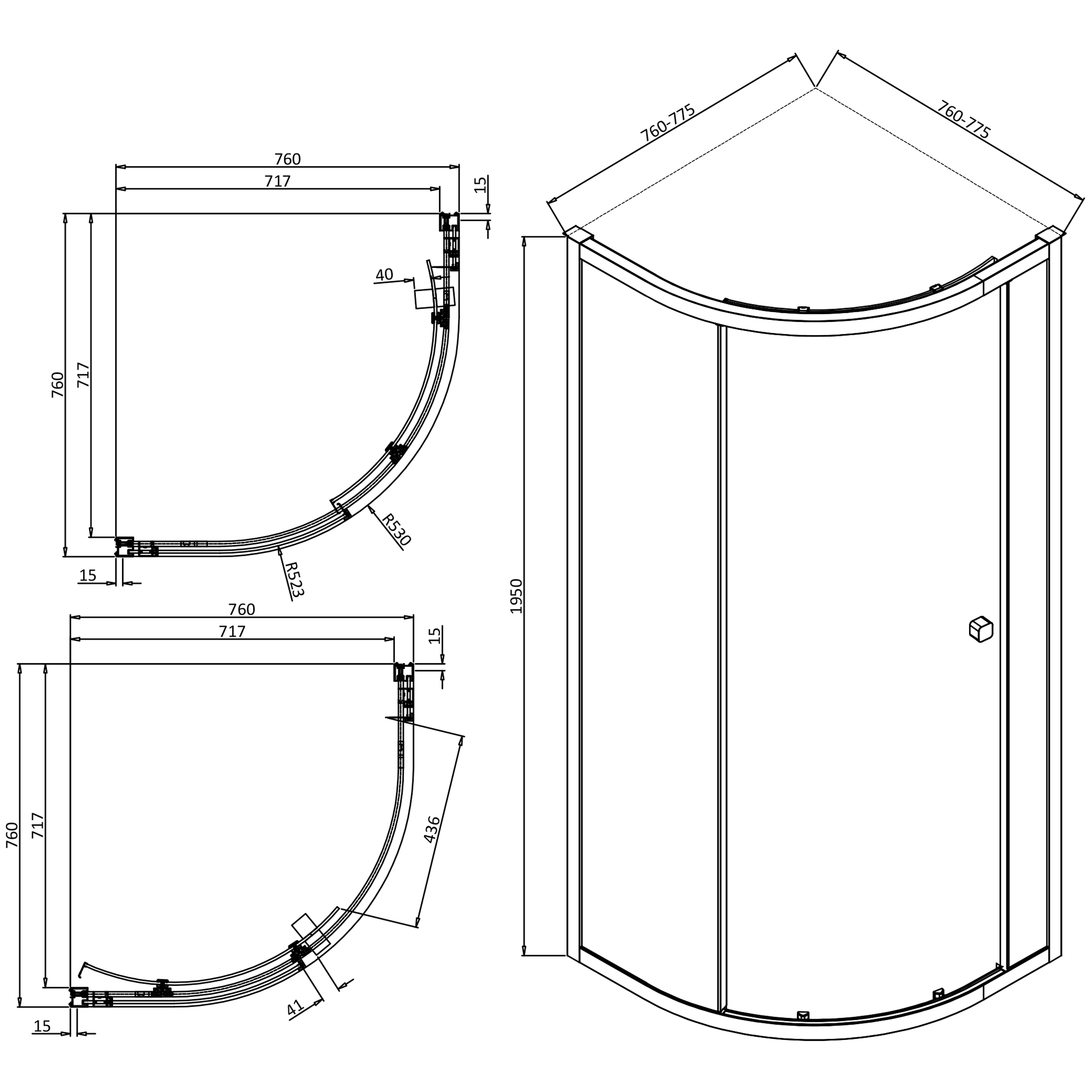 Crosswater Clear 6 6mm Brushed Bronze Sliding Single Door Quadrant Shower Enclosure