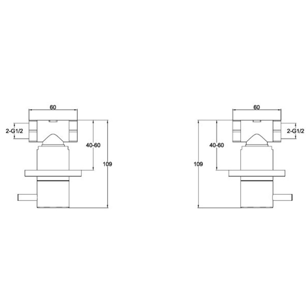 Inox Wall Mounted Panel Brushed Stainless Steel On/Off Valves