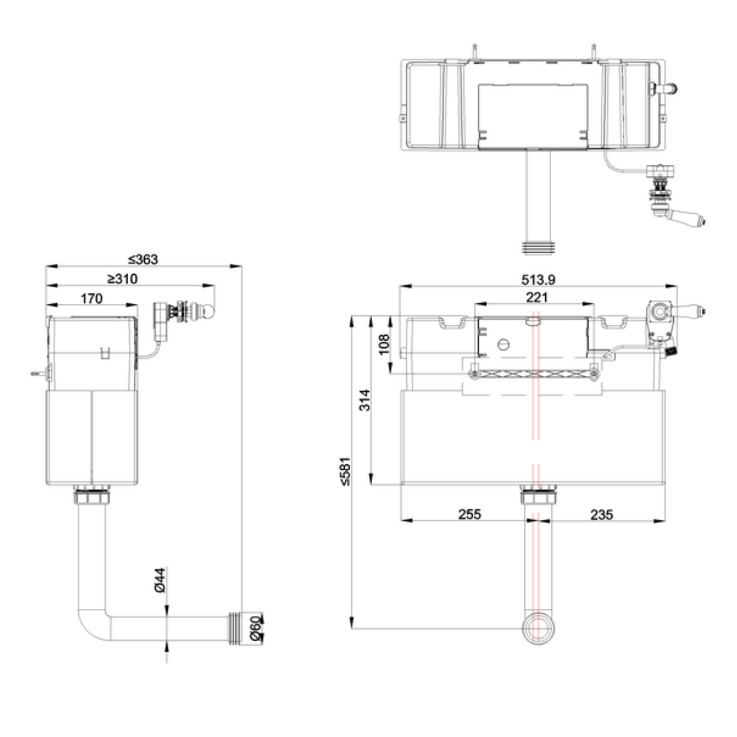 Burlington Riviera Concealed Cistern