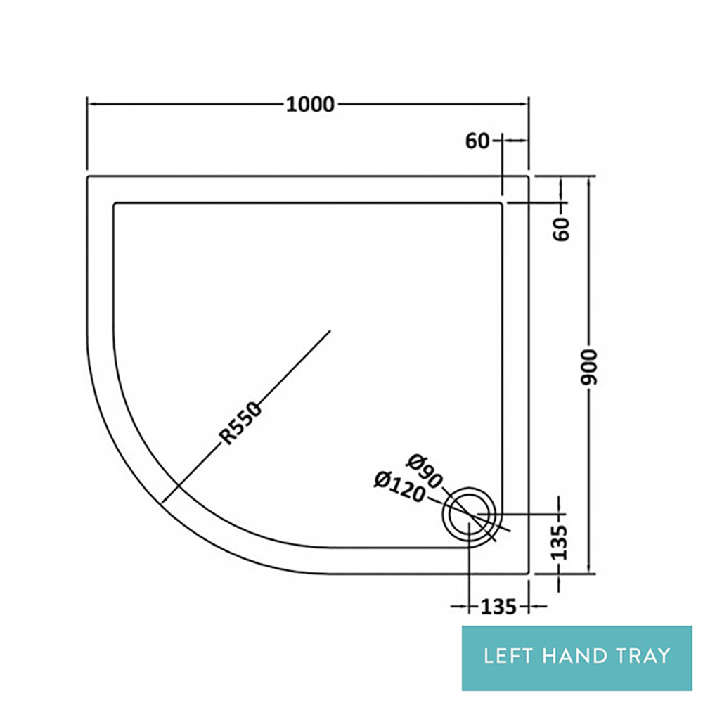 Drench MineralStone Low Profile Quadrant Shower Tray