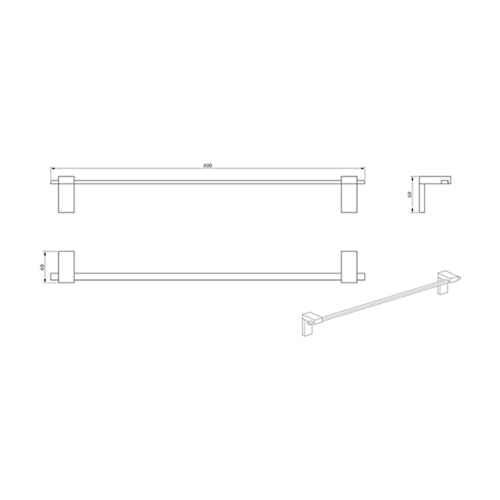 Jeremy Towel Rail - 600mm