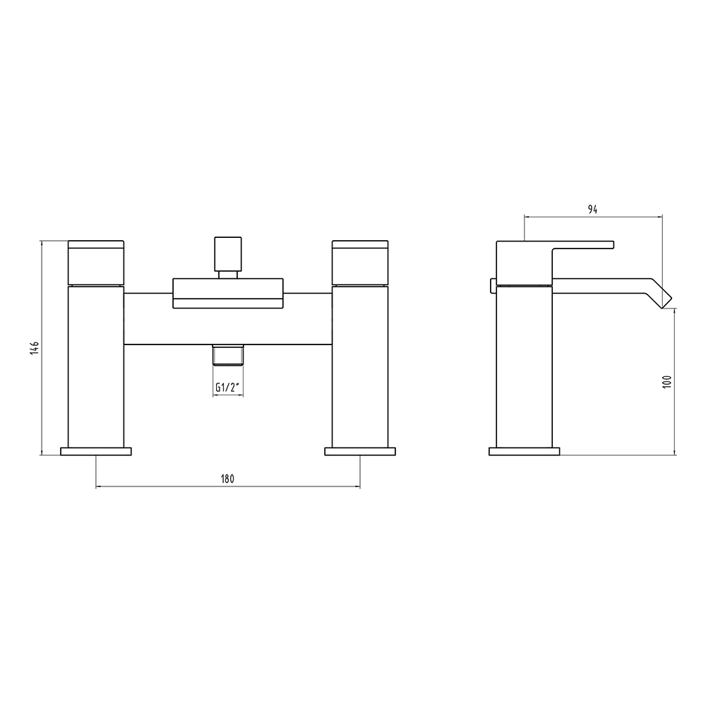 Vellamo Angel Waterfall Bath Shower Mixer