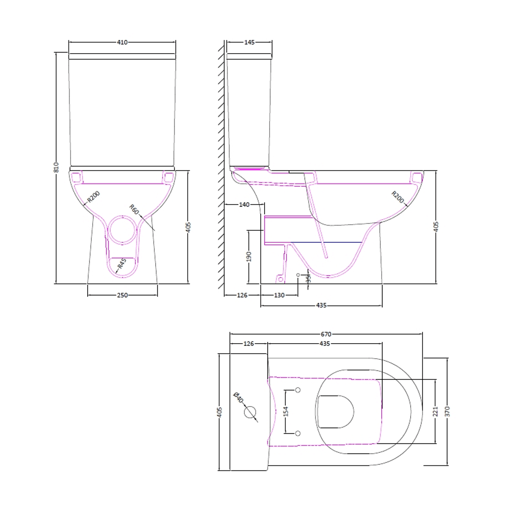 Vellamo City Modern Close Coupled Toilet with Soft Close Seat