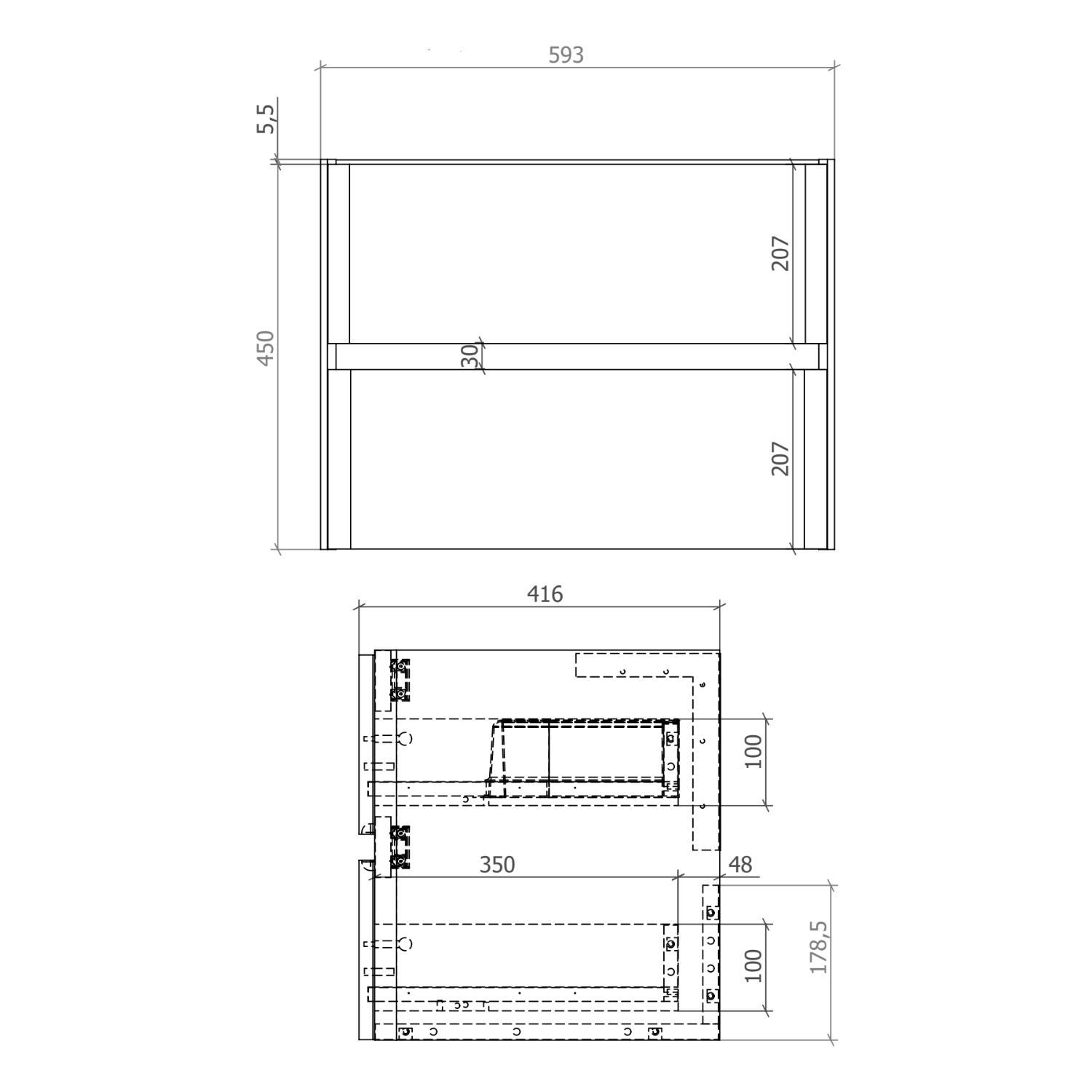Drench Origin 600mm Wall Mounted Vanity Unit & Countertop