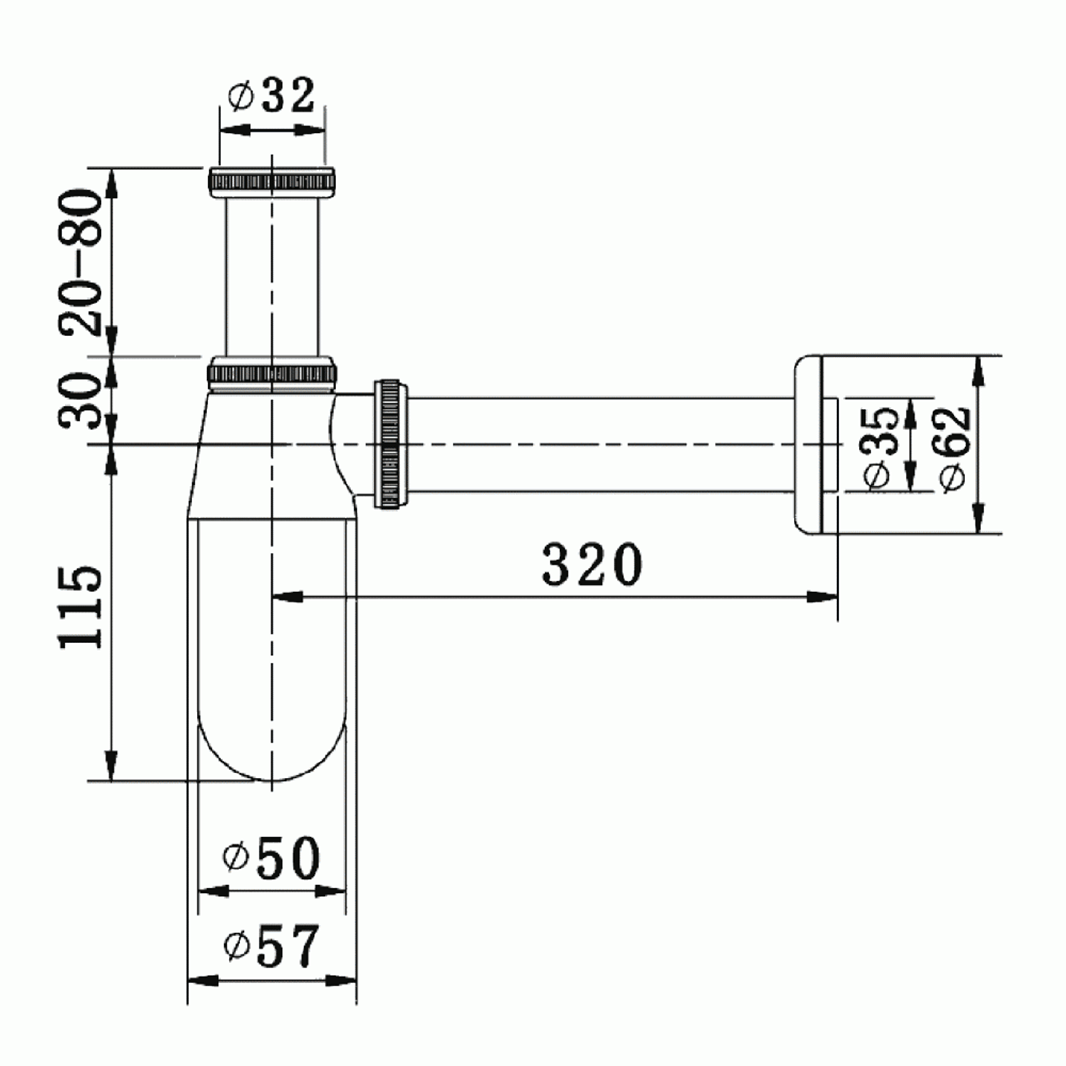 Imex Traditional Chrome Bottle Trap
