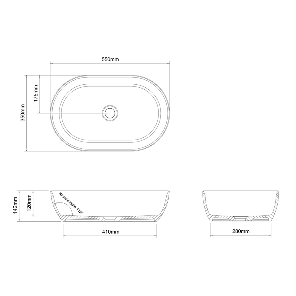 Britton Bathrooms Formoso ClearStone Countertop Basin