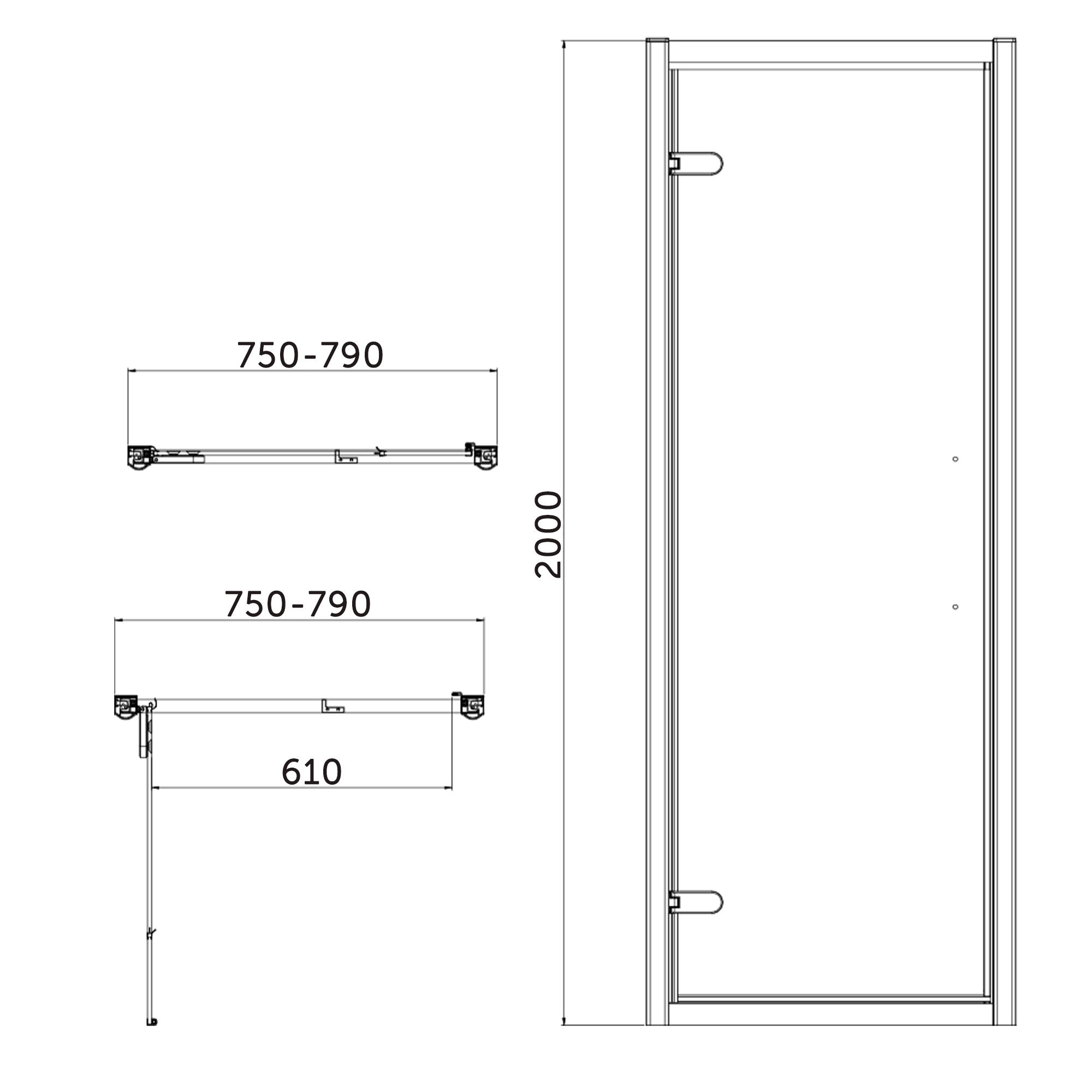 Burlington Classique 1909 8mm Brushed Nickel Hinged Shower Door & Optional Side Panel