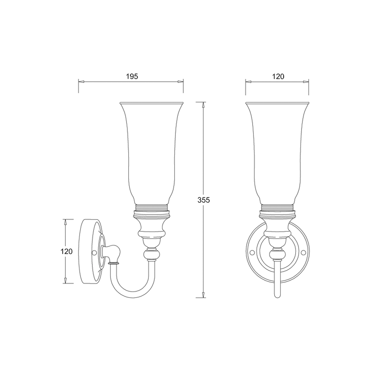 Burlington LED Ornate Bathroom Wall Light with Clear Glass Vase Shade