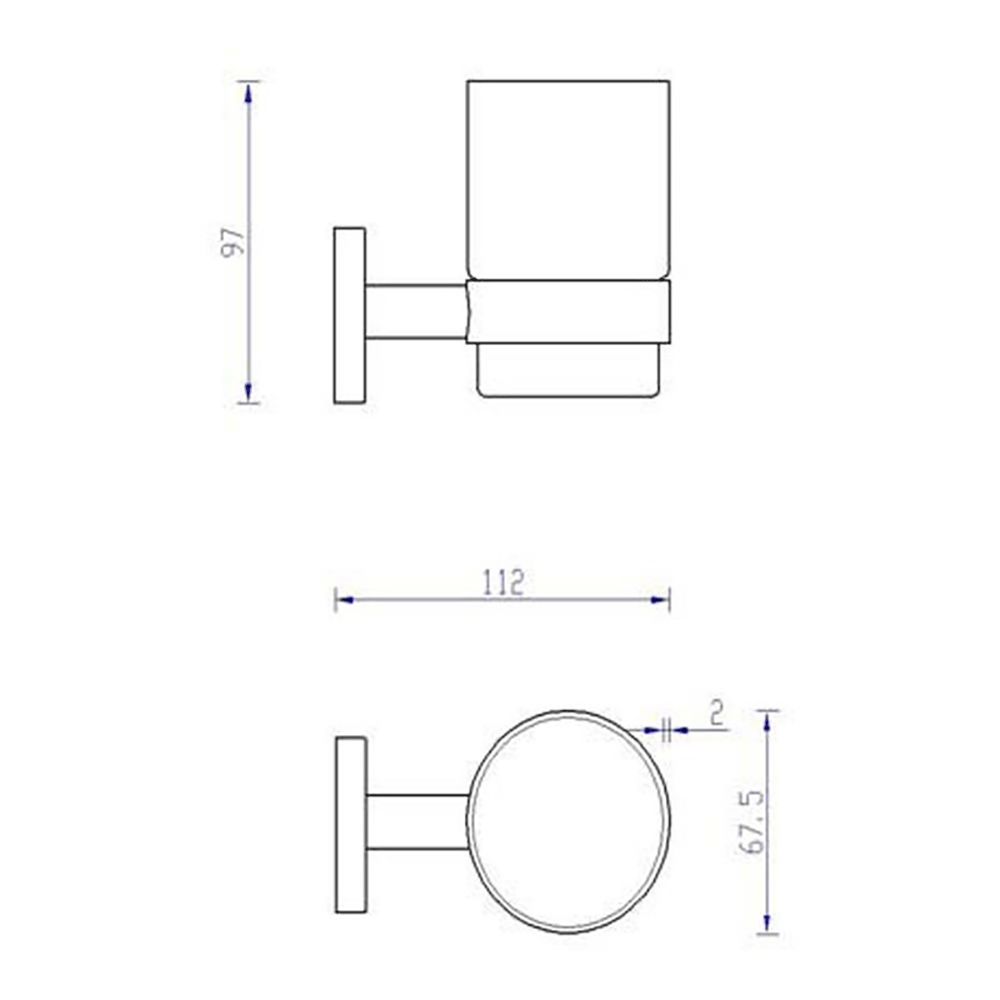 Inox Brushed Stainless Steel Wall Mounted Tumbler Holder