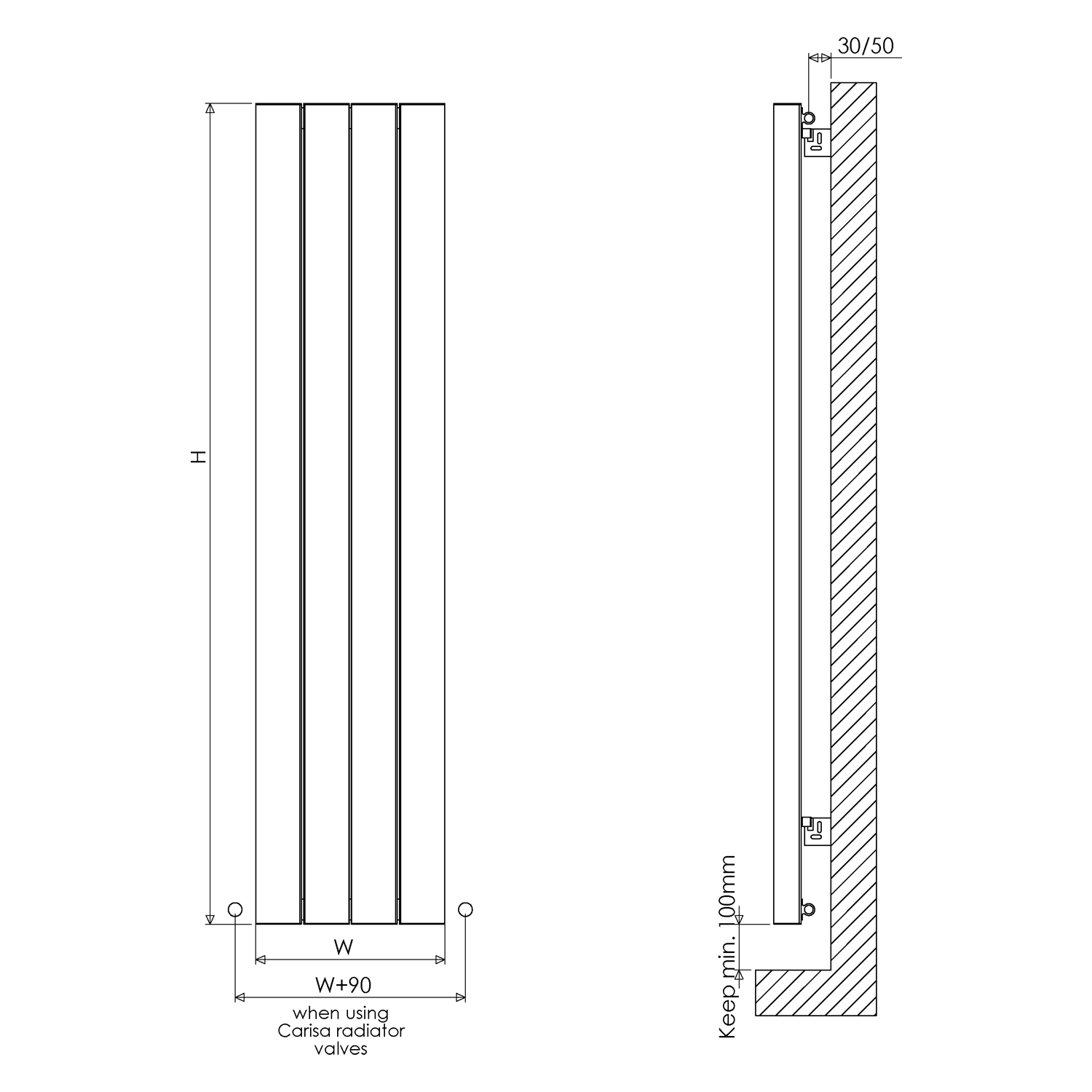 Carisa Nixie Vertical Aluminium Radiator