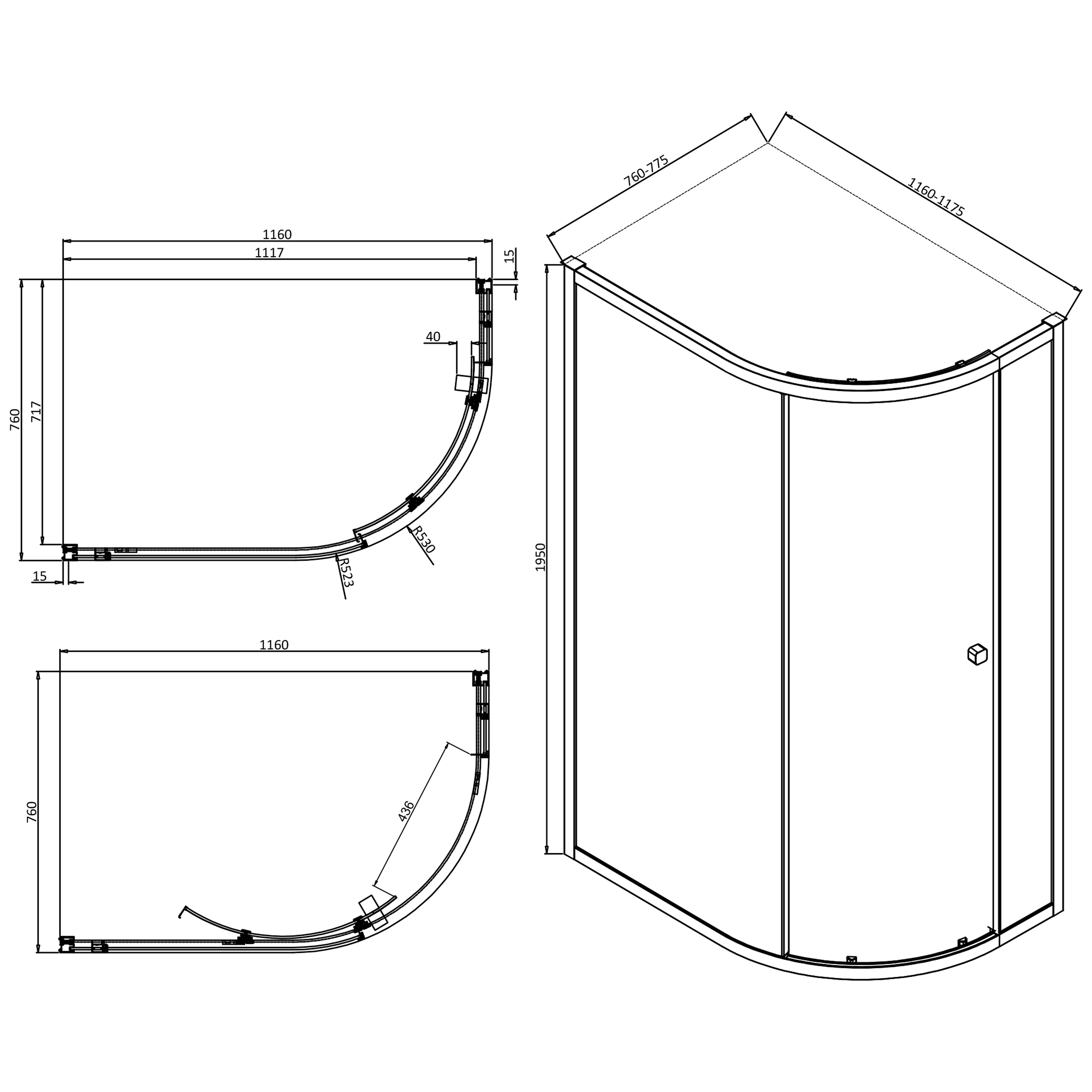 Crosswater Clear 6 6mm Brushed Bronze Sliding Single Door Offset Quadrant Shower Enclosure