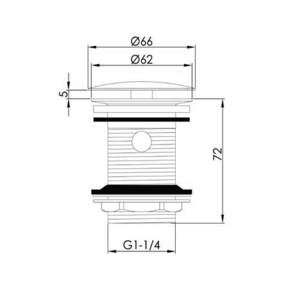 VOS Slotted Basin Click Clack Waste - Brushed Brass