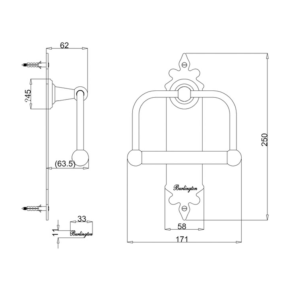 Burlington Spire Toilet Roll Holder