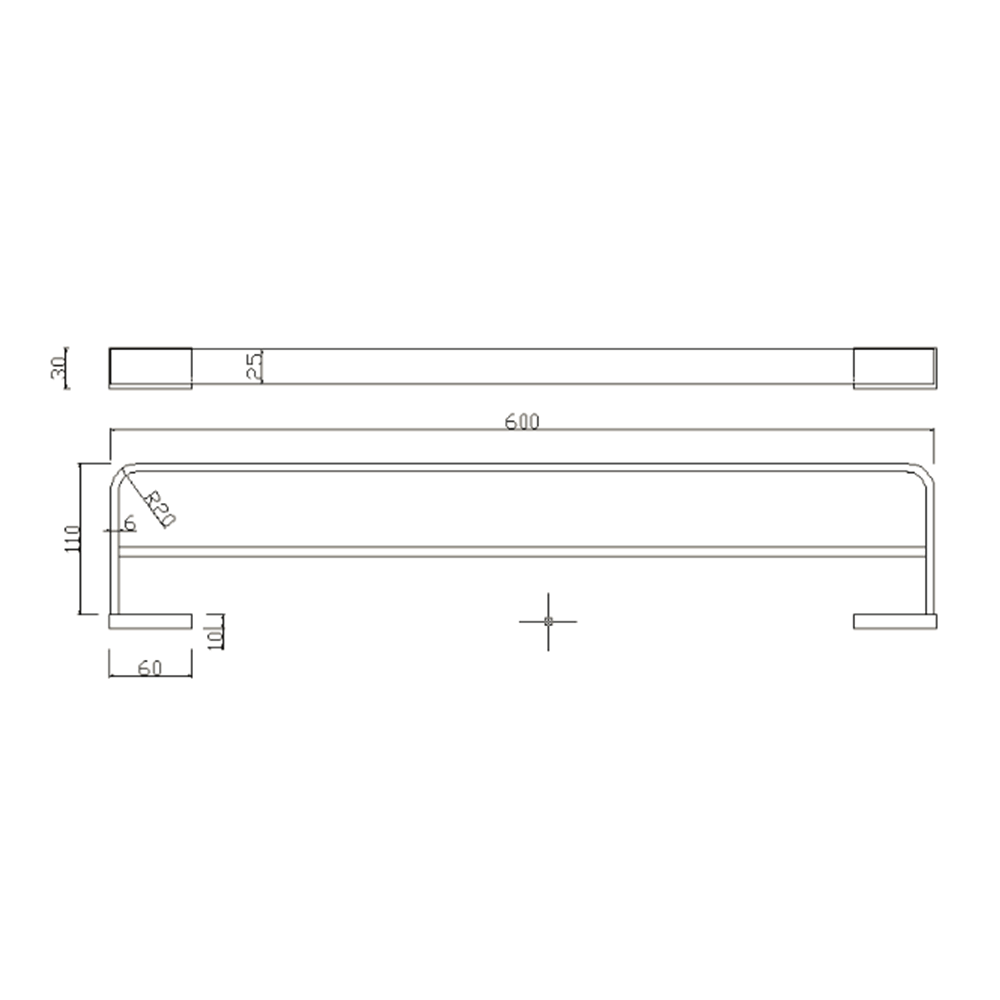 Harbour Status Matt Black Double Towel Rail