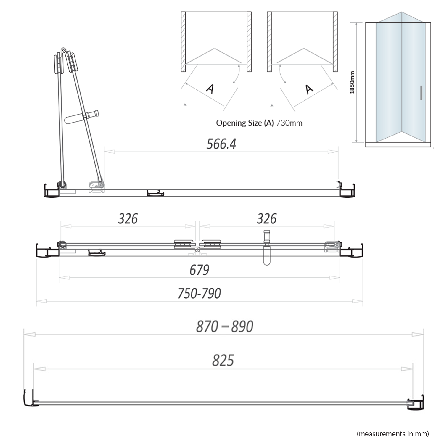 Harbour i6 Easy Clean 6mm Bi-Fold Shower Door & Optional Side Panel