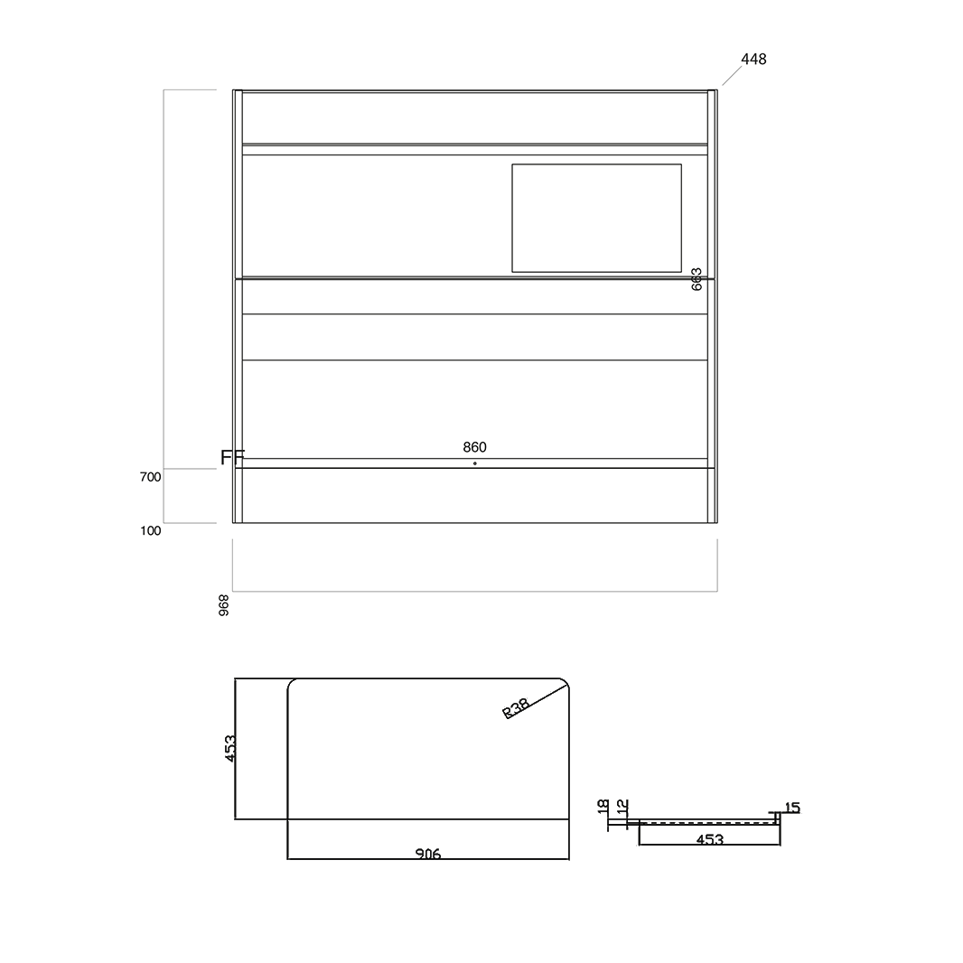 Harbour Clarity 900mm Floorstanding Vanity Unit & Countertop