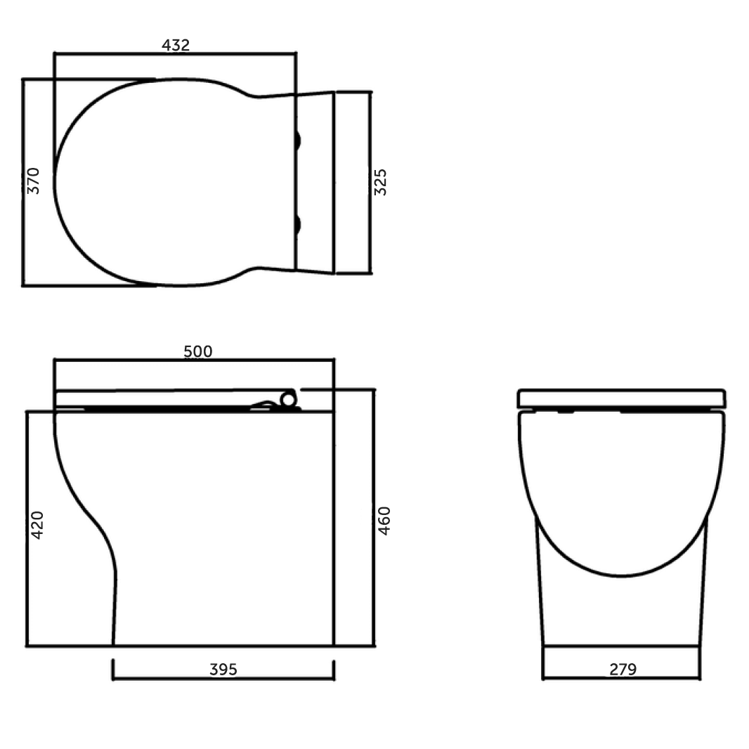 Britton Bathrooms Trim Back to Wall Toilet with Soft Close Seat