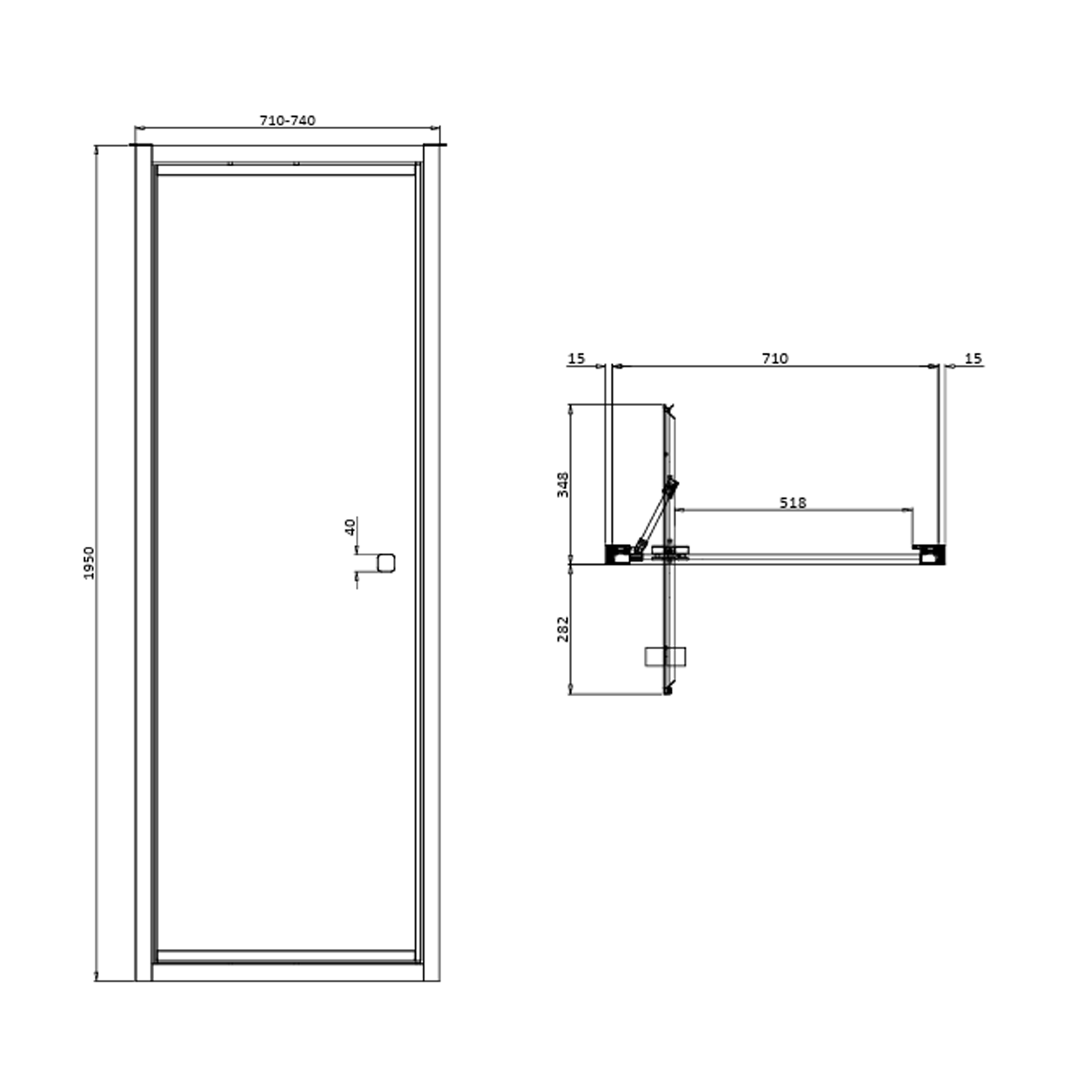 Crosswater Clear 6 6mm Brushed Brass Infold Door & Optional Side Panel