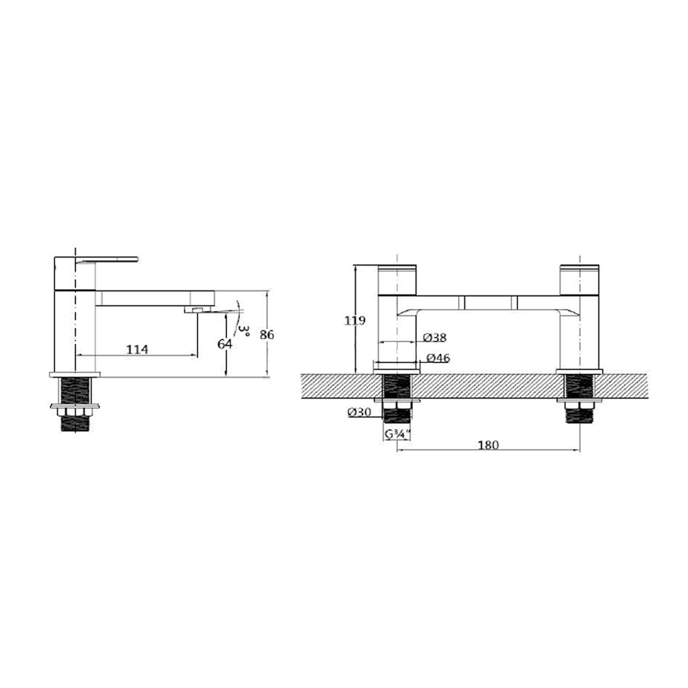 Vellamo Connect Bath Filler Tap