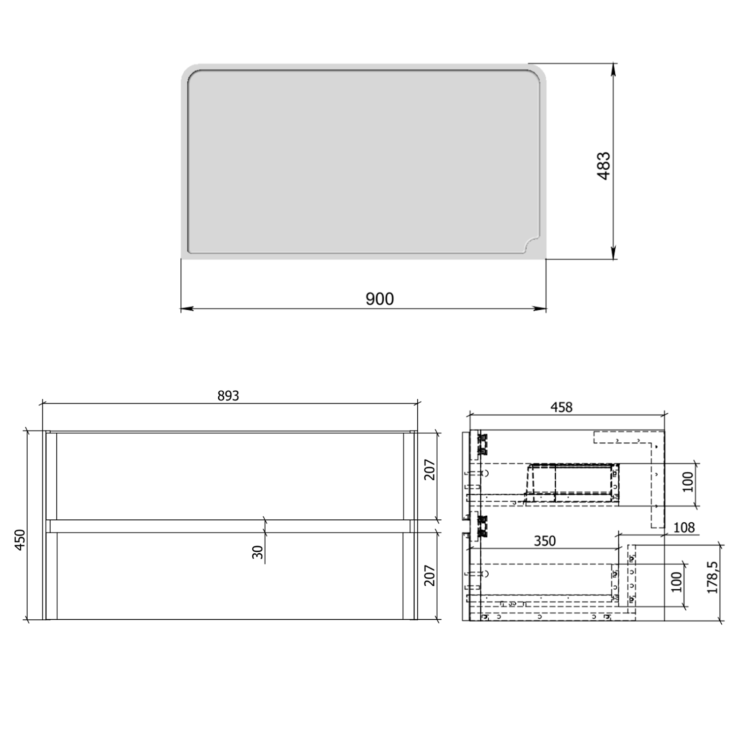 Drench Origin 900mm Wall Mounted Vanity Unit & Countertop