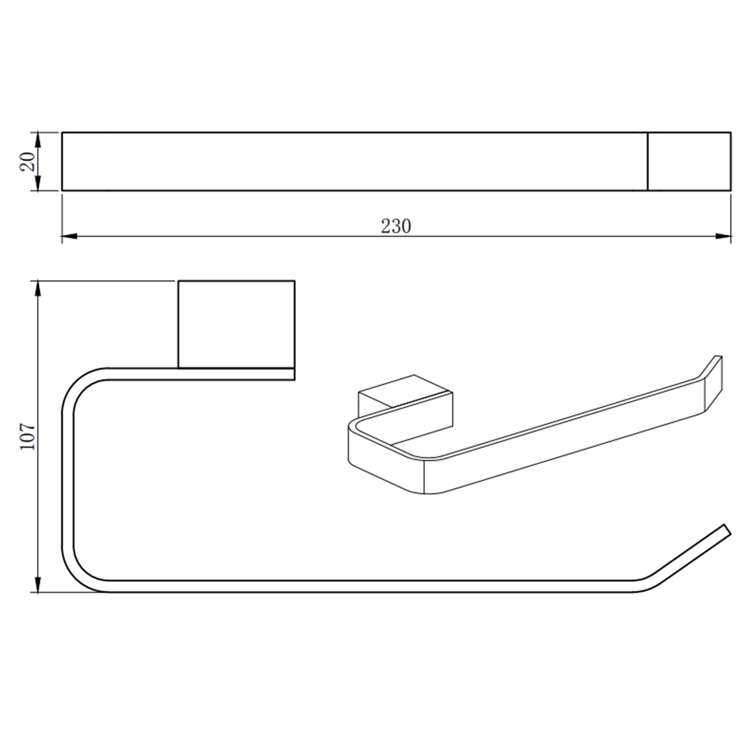 Harbour Status Matt Black Towel Rail