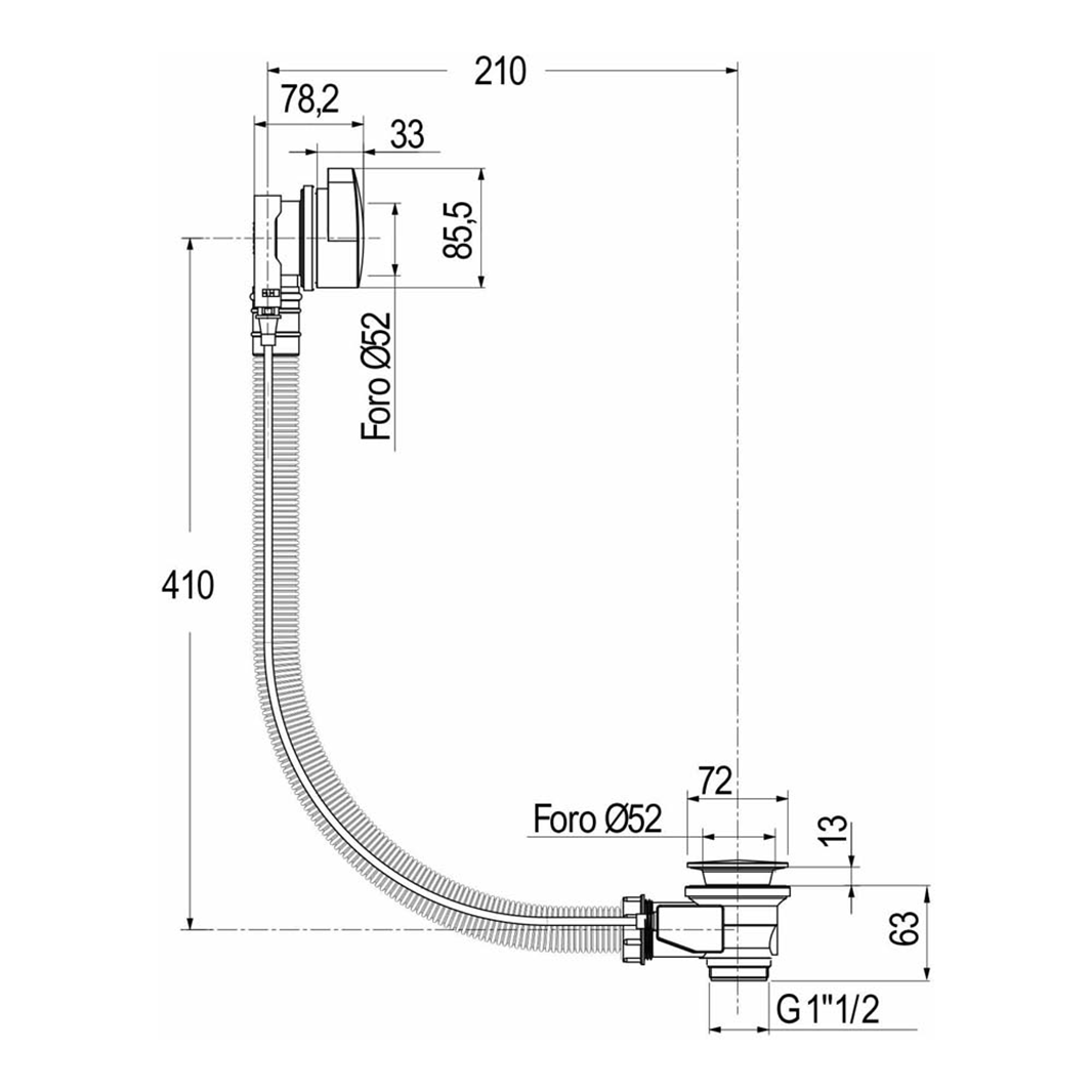 Crosswater Water Drop Shaped Overflow and Pop-Up Bath Waste