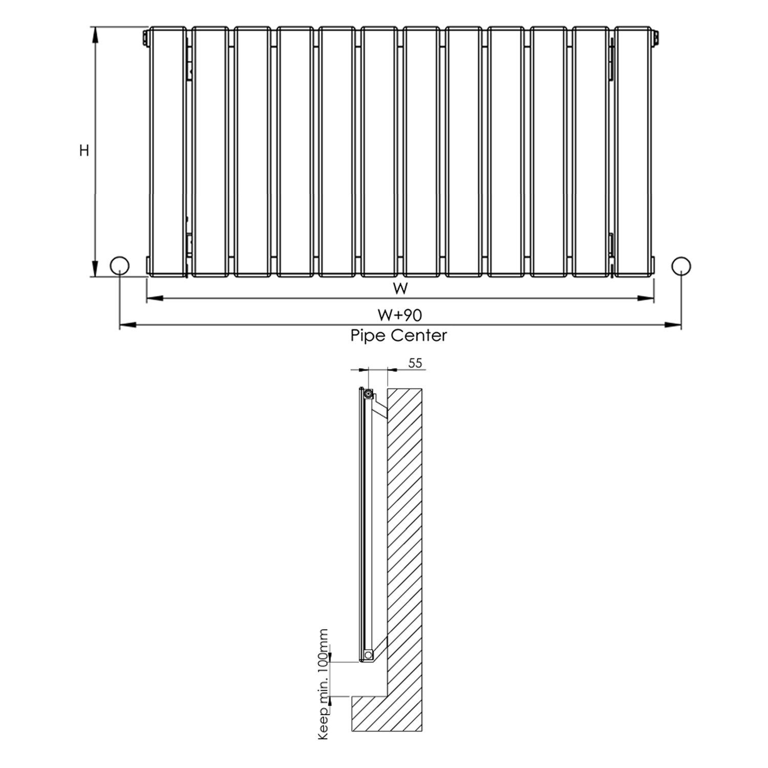 Carisa Plata Single Panel Horizontal Aluminium Radiator
