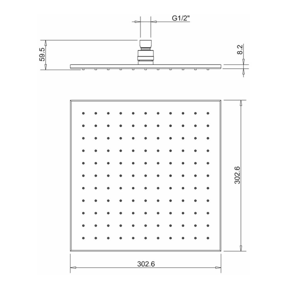 Crosswater Zion Fixed Square Shower Head