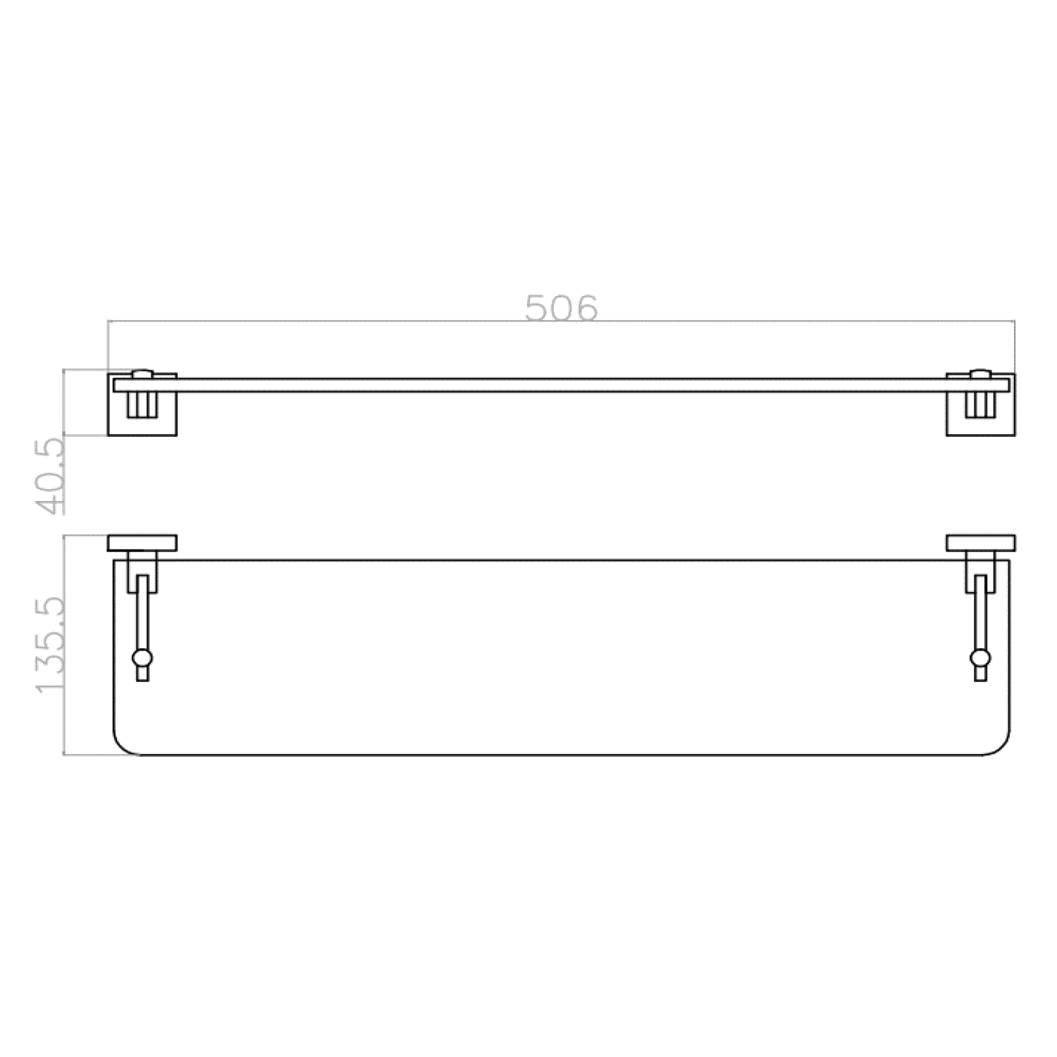 Vellamo Forte Glass Shelf
