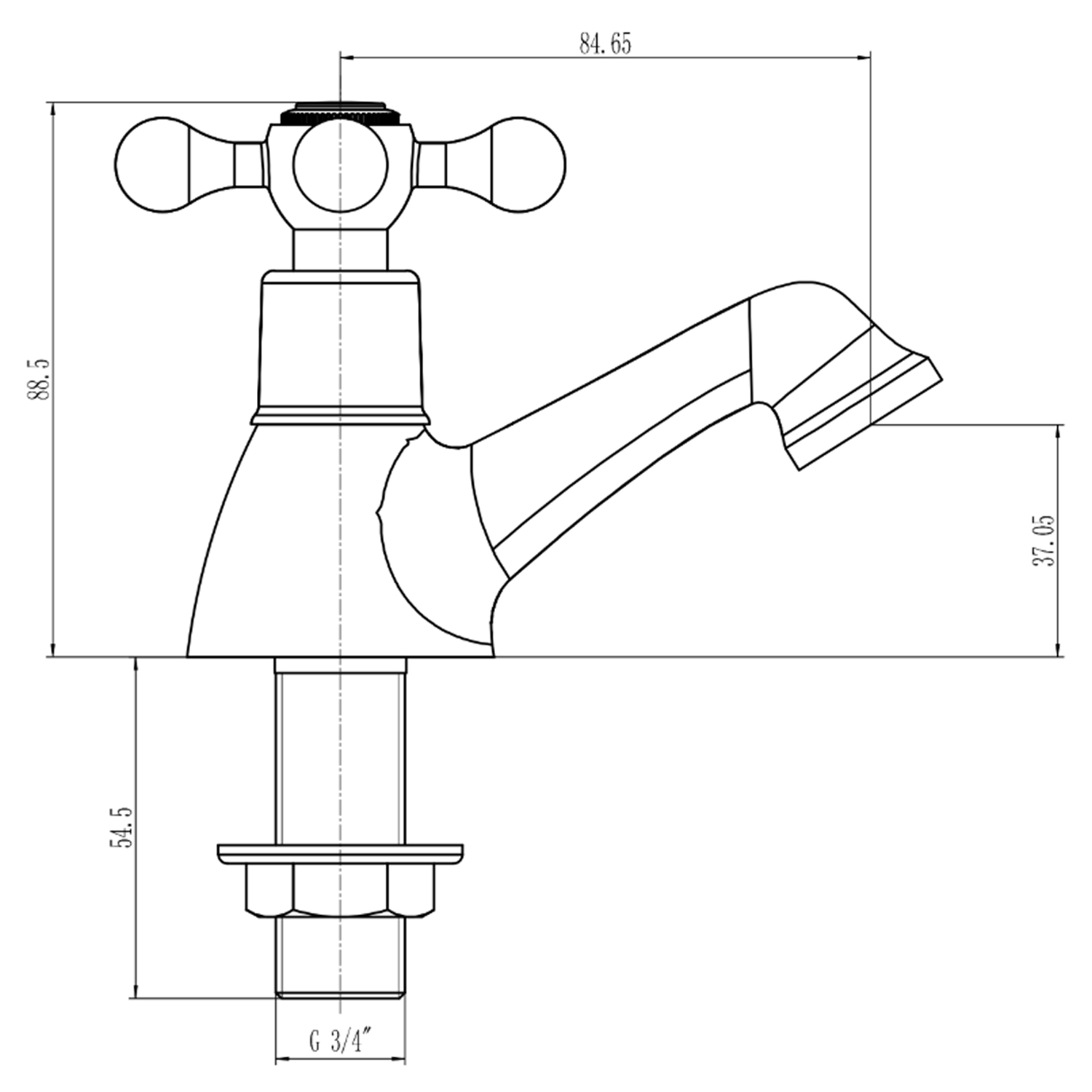 Butler & Rose Carlton Traditional Bath Pillar Taps