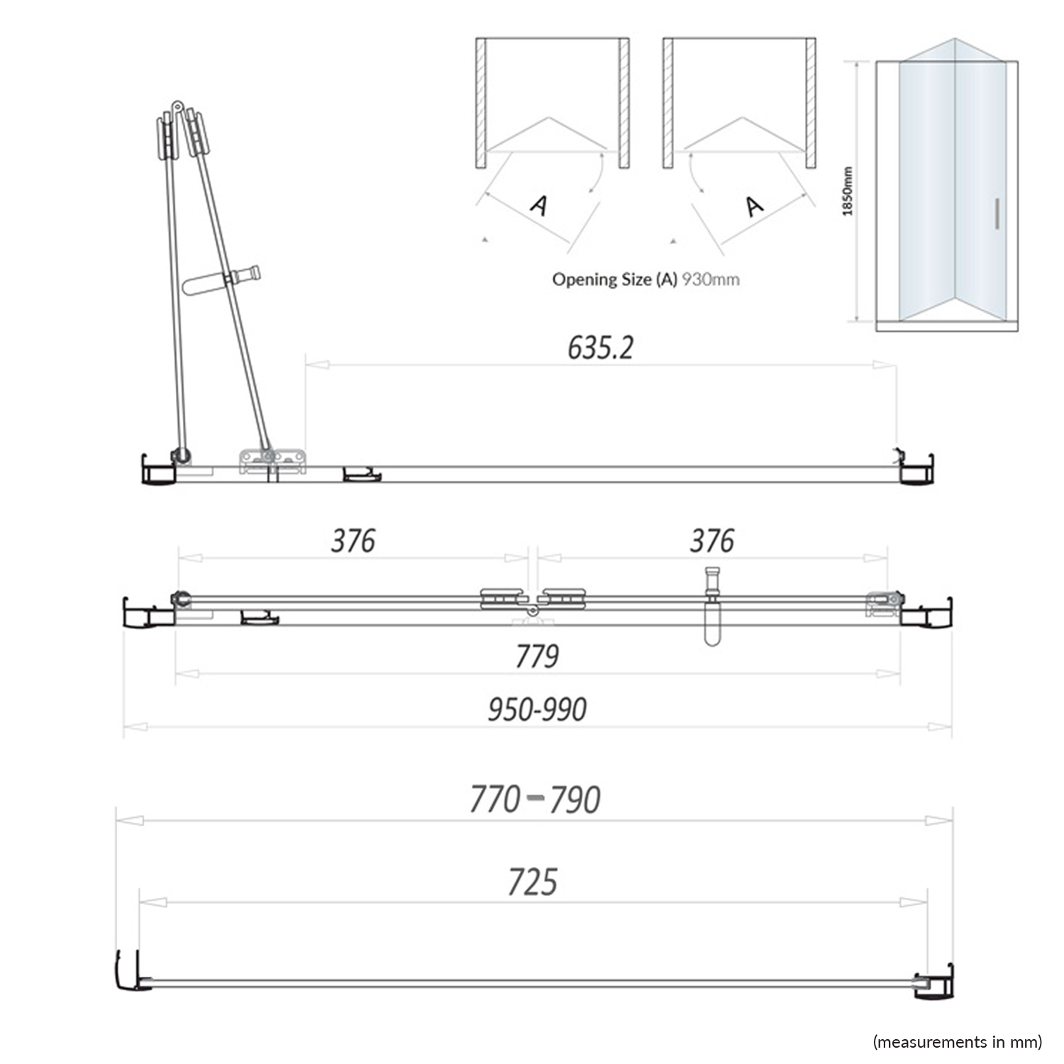 Harbour i6 Easy Clean 6mm Bi-Fold Shower Door & Optional Side Panel