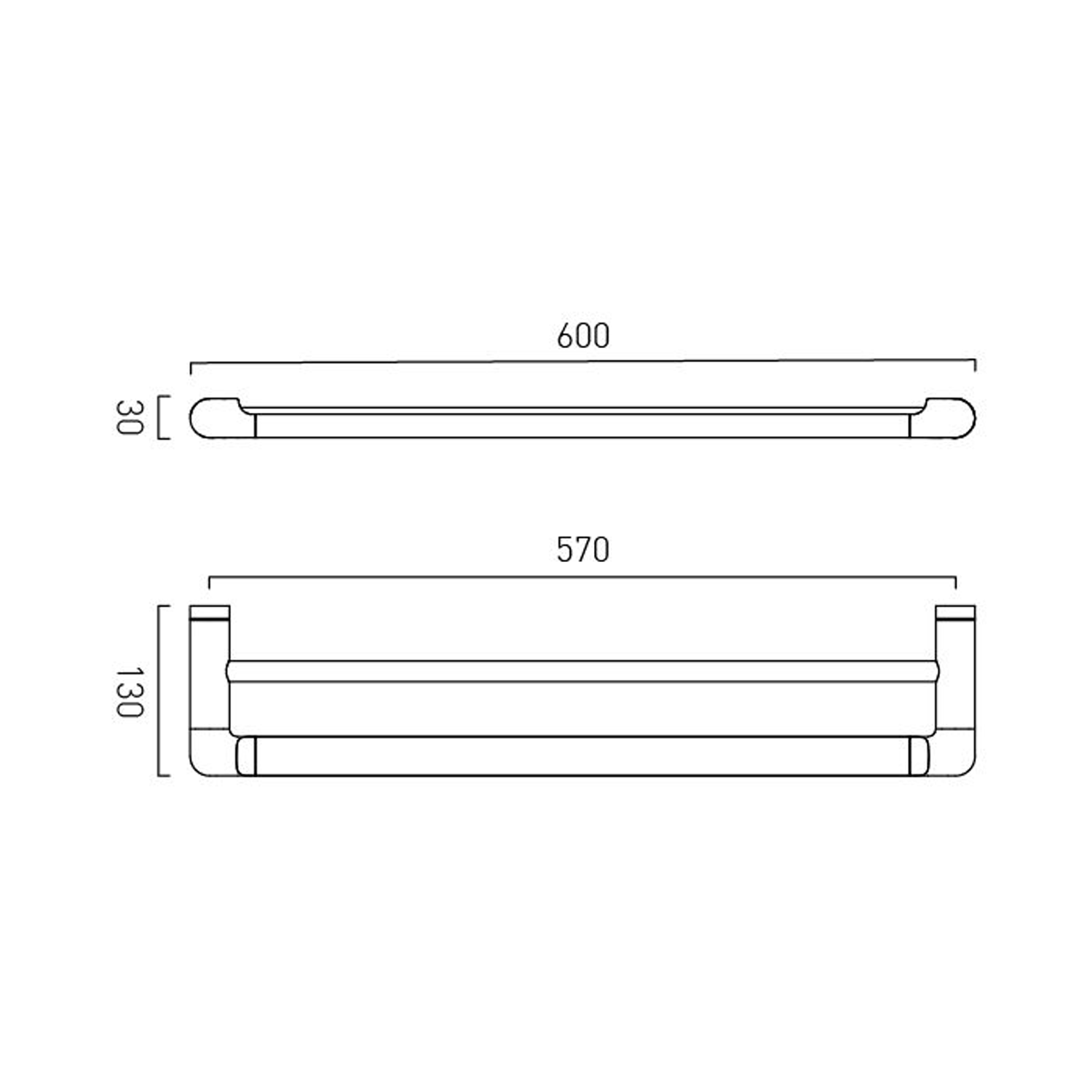 Vado Zoo 600mm Double Towel Rail