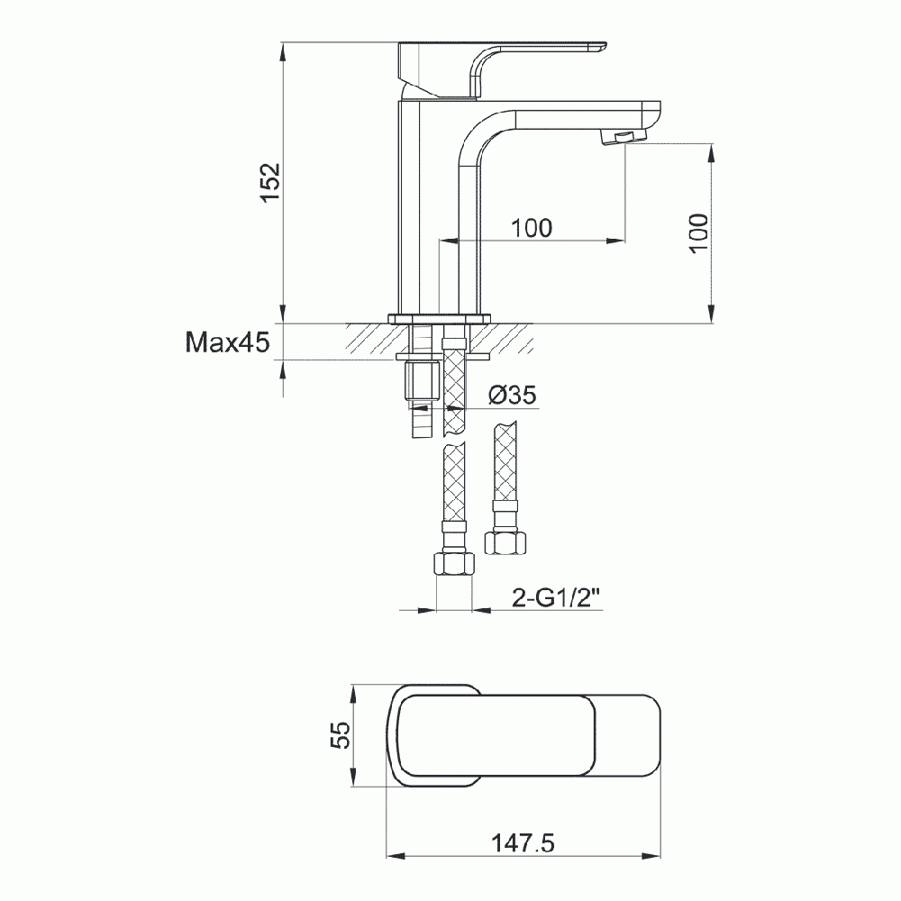 Vellamo Panache Basin Mixer Tap with Waste