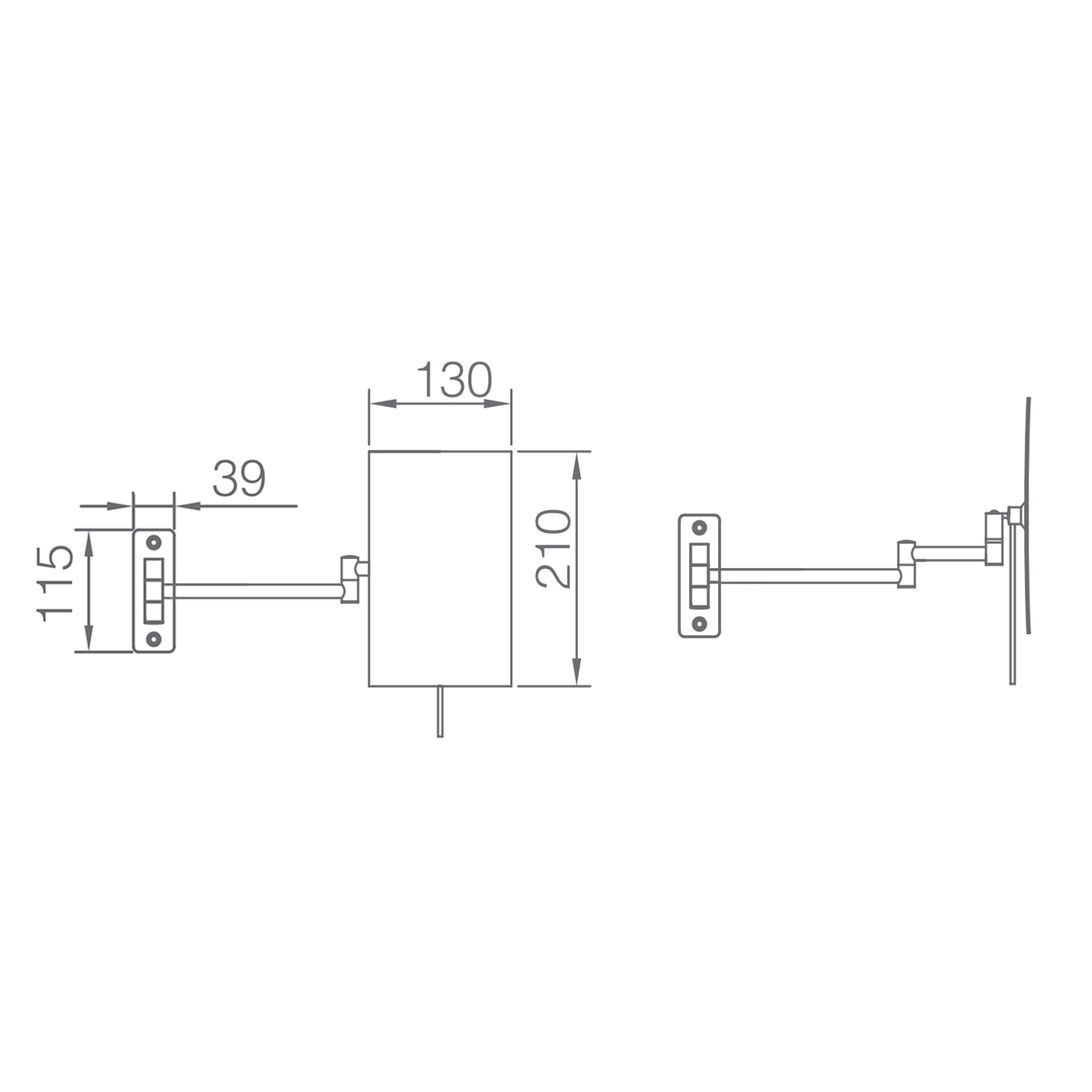 Origins Living Blake Rectangular Magnifying Chrome Mirror - 130 x 210mm