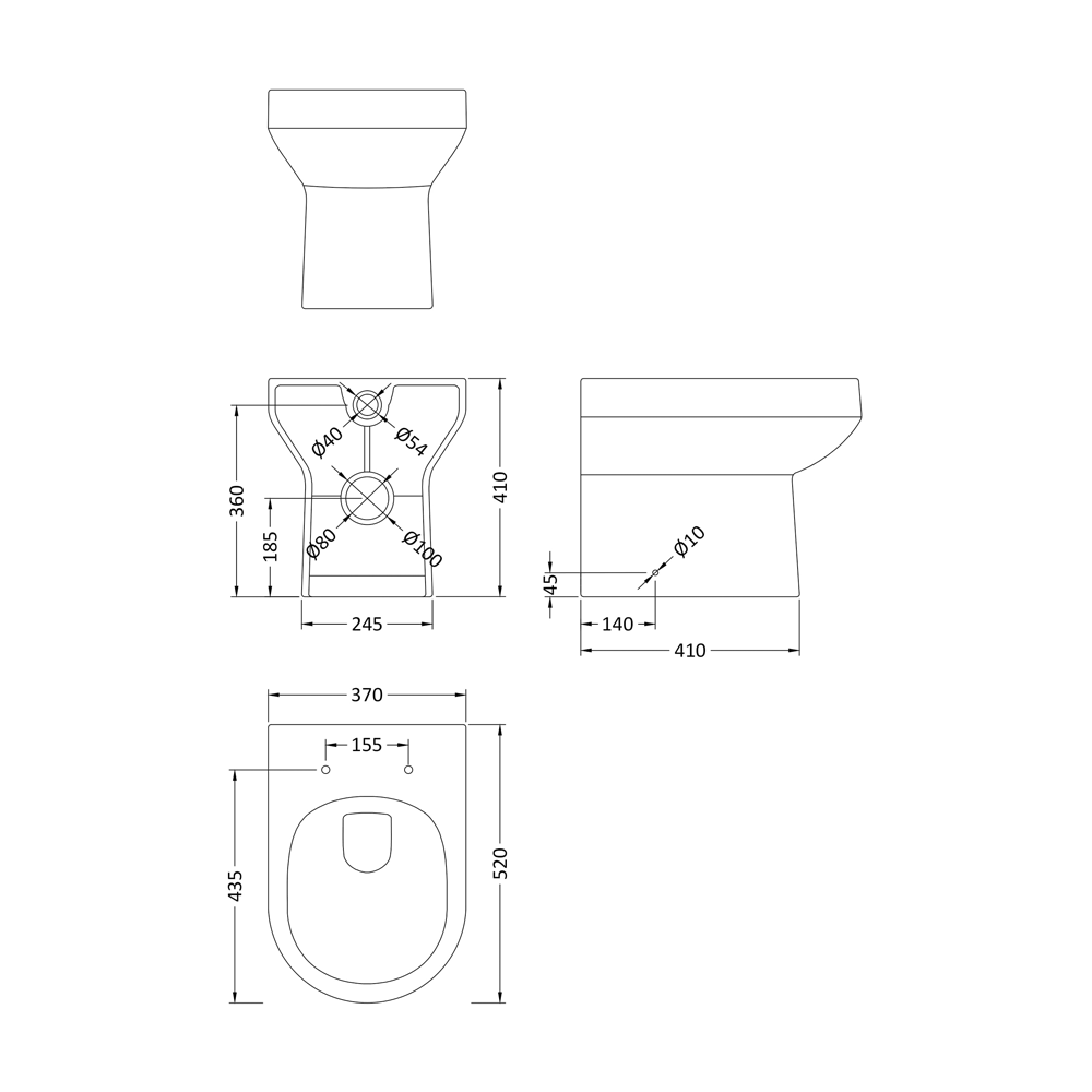 Karina Modern Back to Wall Toilet & Soft Close Seat