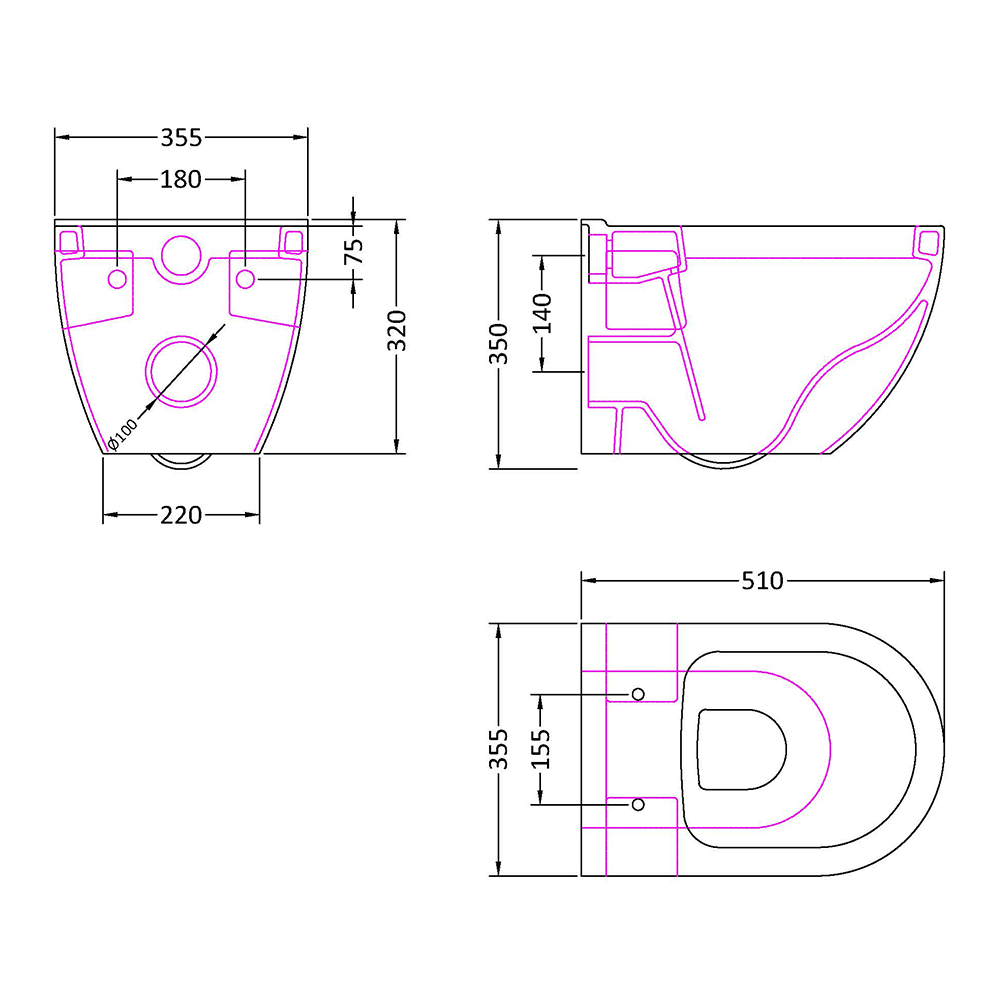 Dominica Wall Hung Toilet & Soft Close Seat